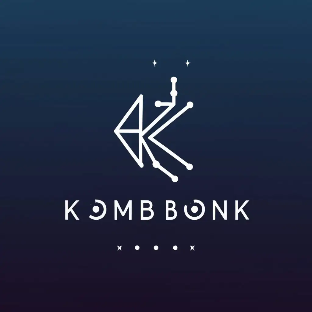 a logo design,with the text "Kombonk", main symbol:'Kombonk' is home that we use it as symbols of many industries below one roof, we use 'Crux' star constellation as guidance to show our home,Moderate,clear background