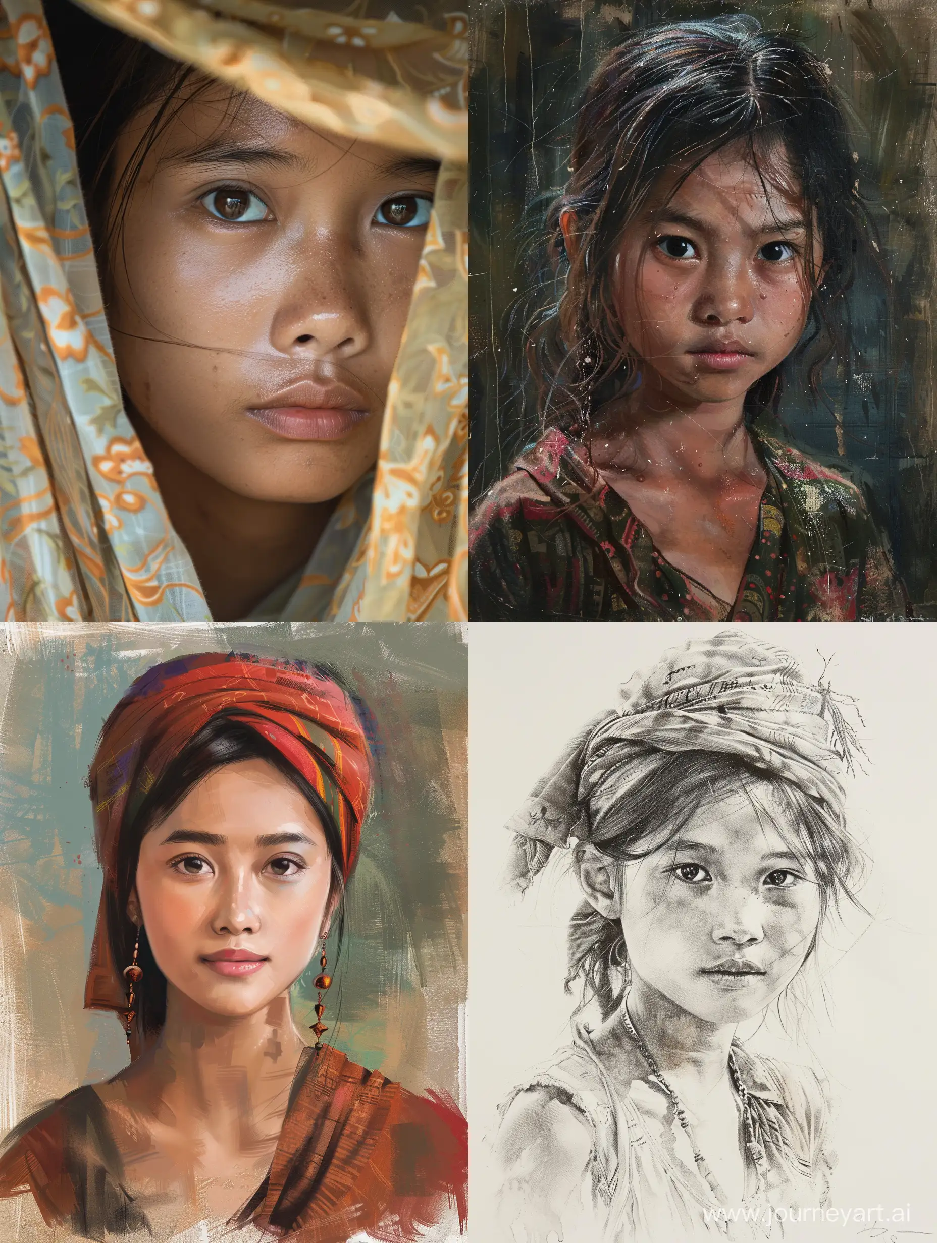 Traditional-Myanmar-Girl-Portrait-in-Vibrant-Colors
