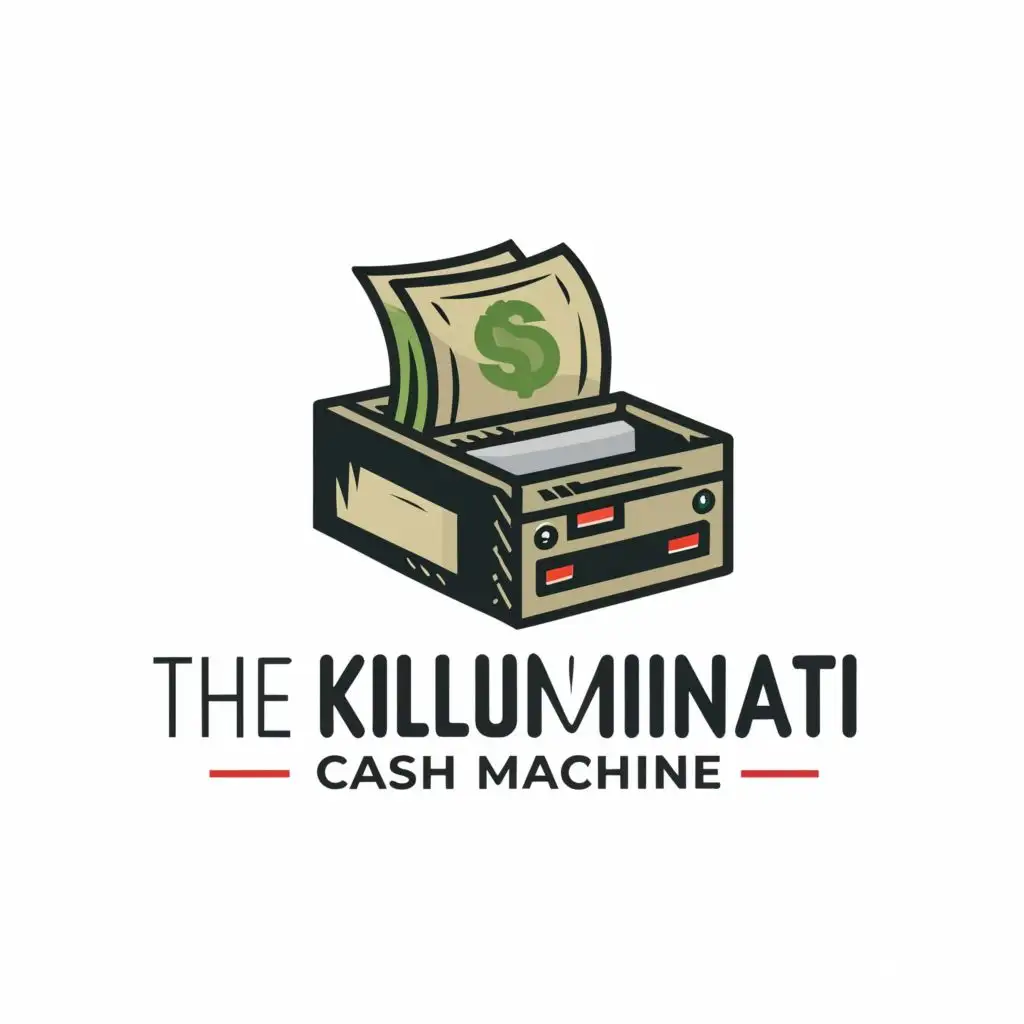 logo, money printer, with the text "The Killuminati Cash Machine", typography, be used in Finance industry