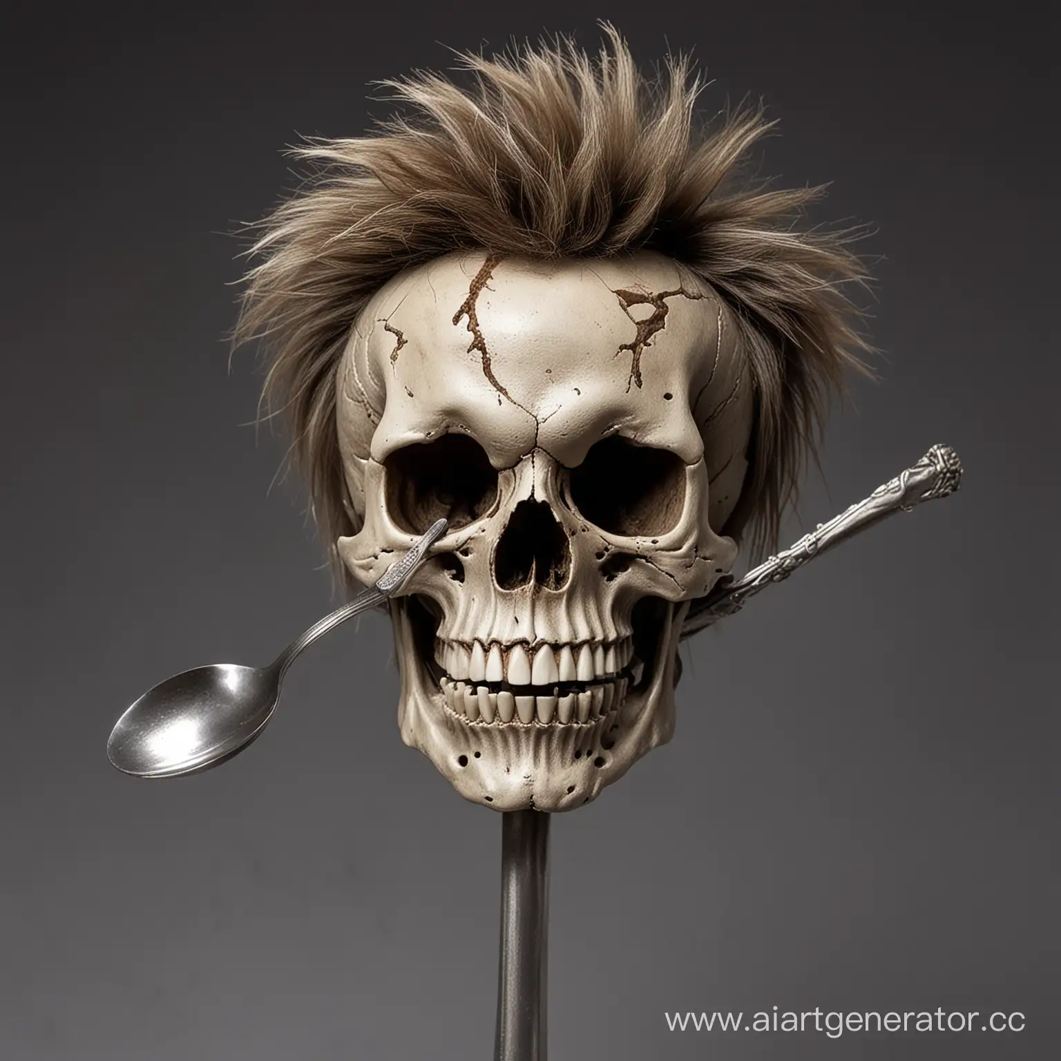 Hairy-Skull-Grinning-with-a-Wooden-Spoon