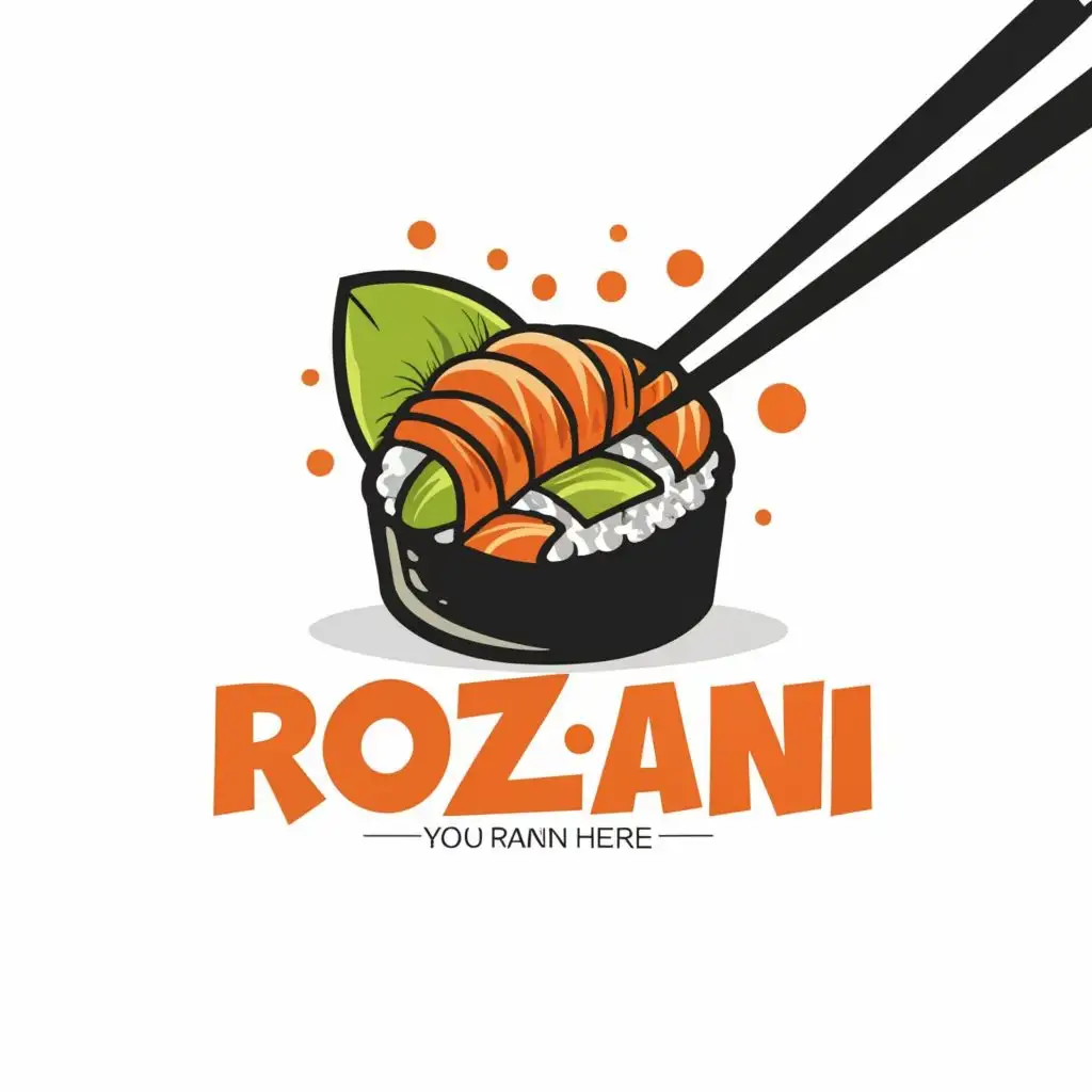 logo, Sushi, hashi, with the text "Sushi by Rozani", typography, be used in Restaurant industry