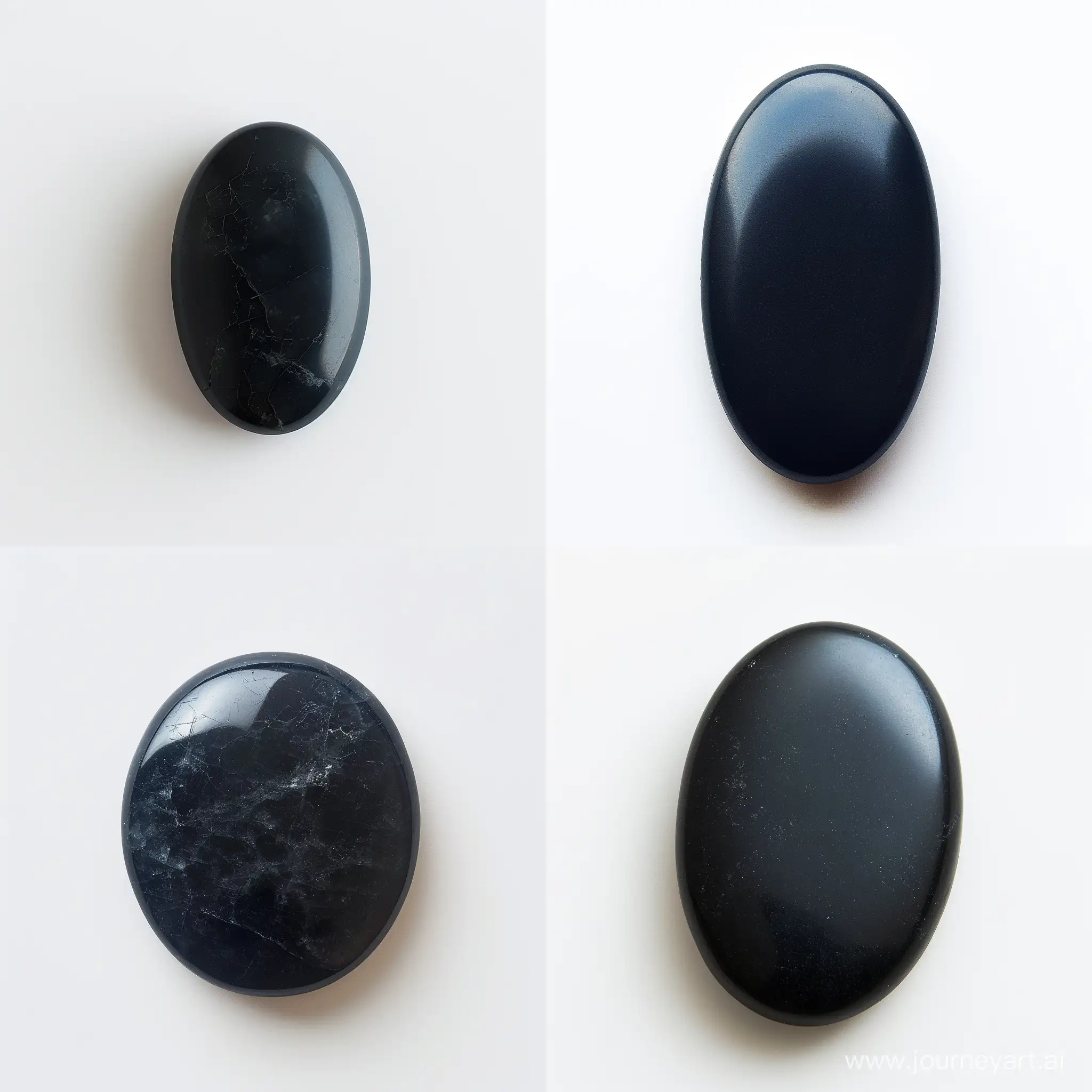 Elegant-Oval-Black-Stone-Cabochon-on-White-Background