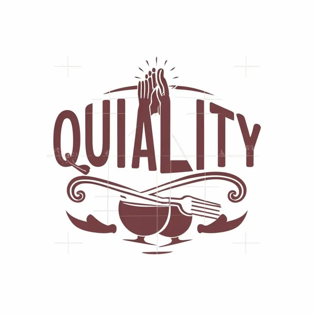 a logo design,with the text "Quality", main symbol:Food, professional, friendship, drinks,complex,clear background