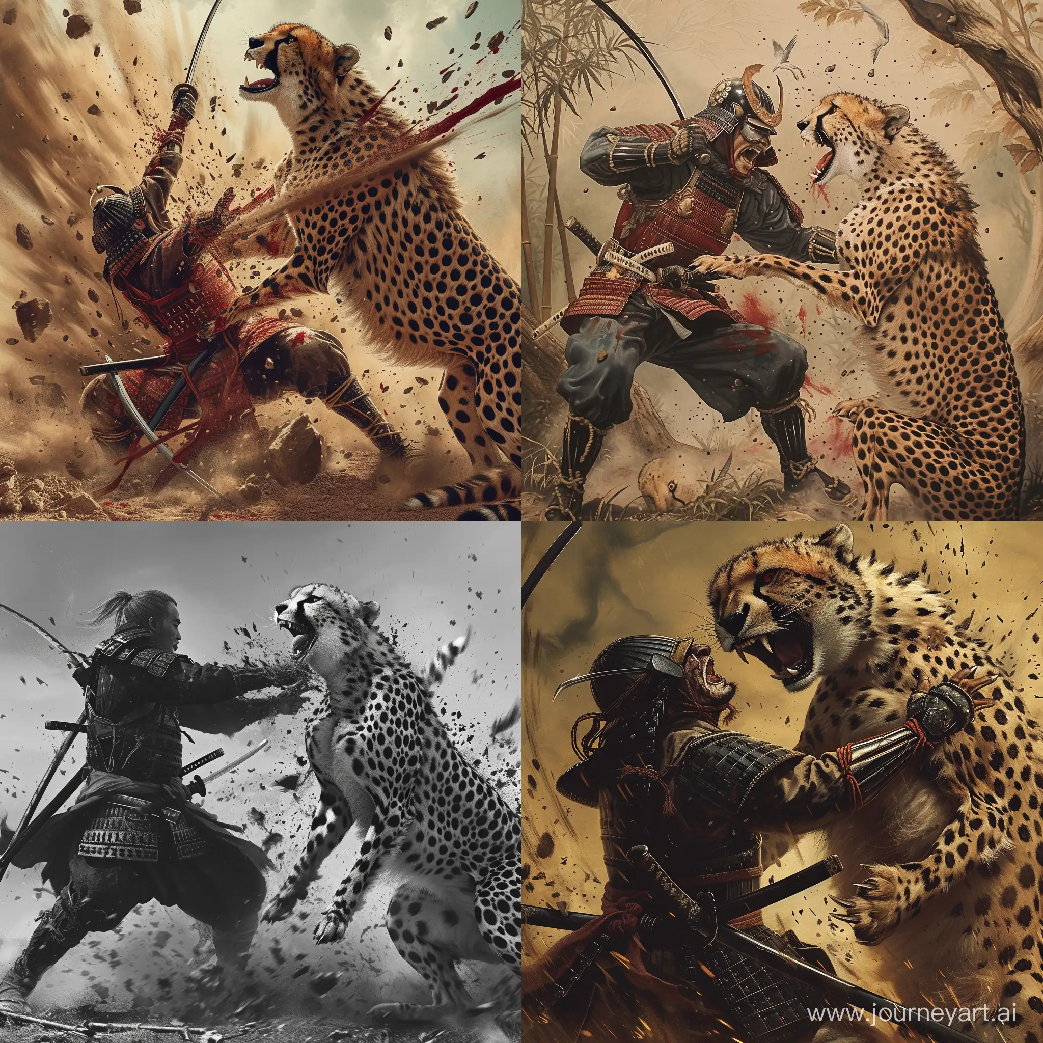 Japanese-Samurai-in-Fierce-Battle-with-Iranian-Cheetah