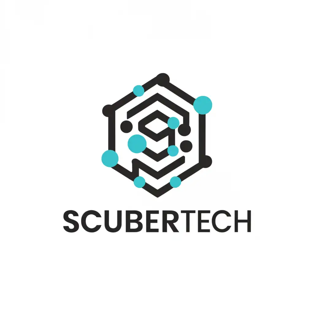 a logo design,with the text "scubertech", main symbol:IOT and AI,Minimalistic,clear background