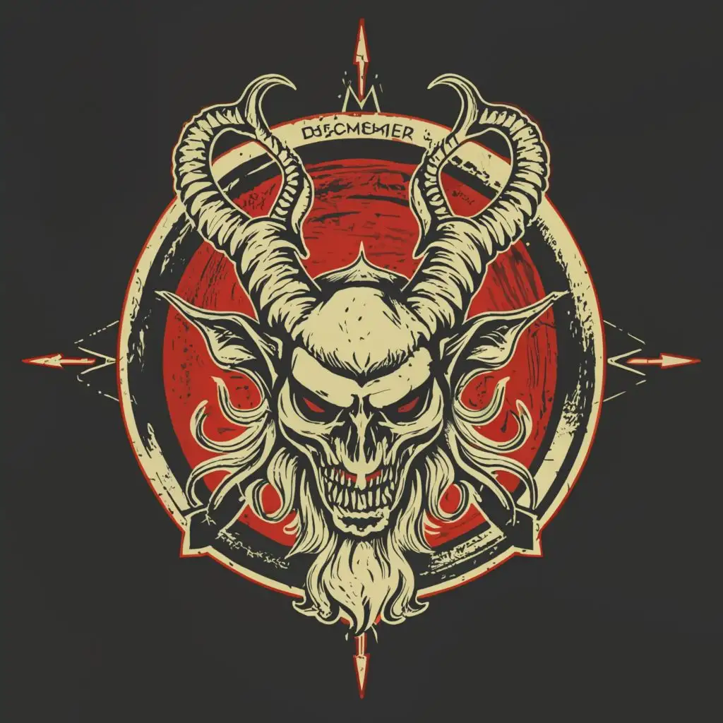 LOGO-Design-For-Discmember-Gothic-Realism-with-Frisbee-Baphomet