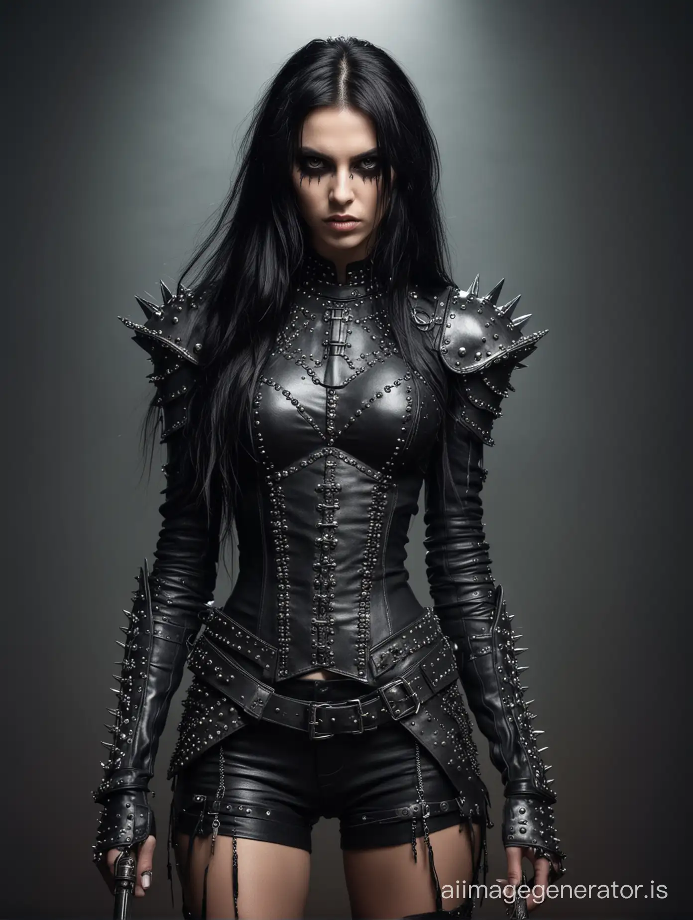 Enigmatic-Warrioress-in-Gothic-Leather-Armor-with-Dagger-Infernal-Ambiance
