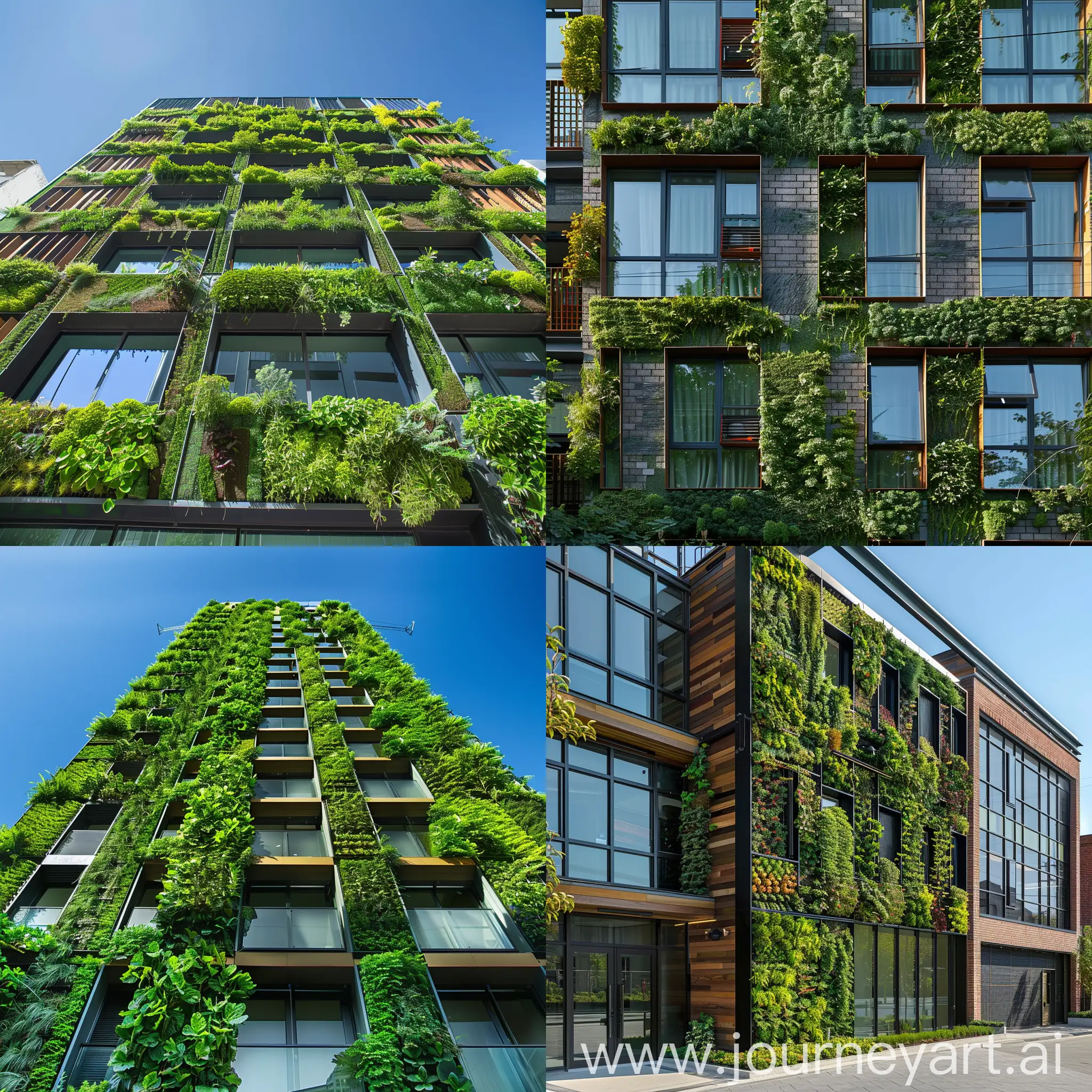 green wall on building