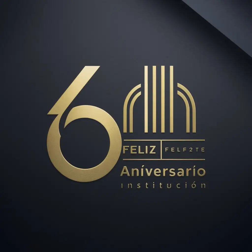Feliz aniversario 60 años logo formal  para una institución 
