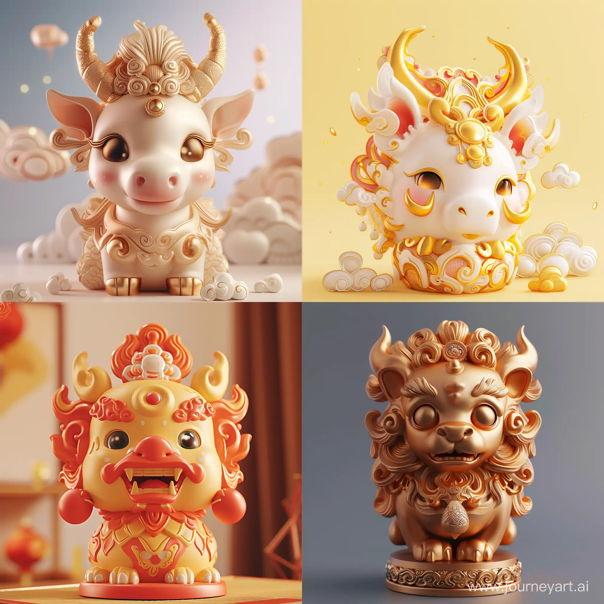 Adorable-3D-Qilin-Head-Ruiran-Groups-Prosperous-New-Year-Wish