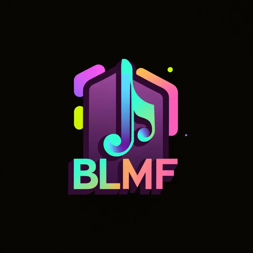 LOGO-Design-For-BLMF-Lofi-Note-in-3D-Style-on-Blue-and-Purple-Gradient