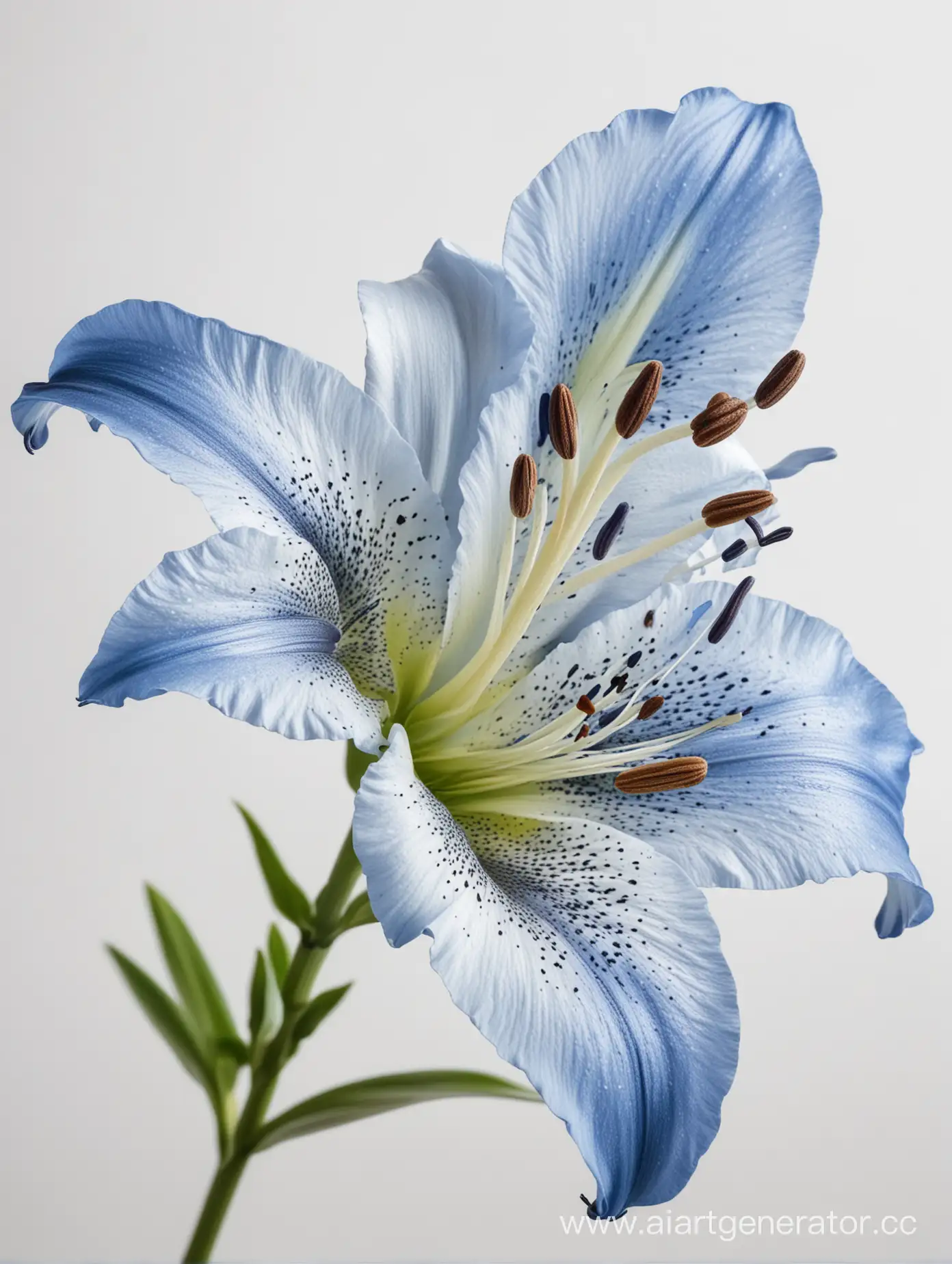 Blue-Lily-Flower-on-White-Background-Serene-Floral-Elegance-for-Creative-Projects