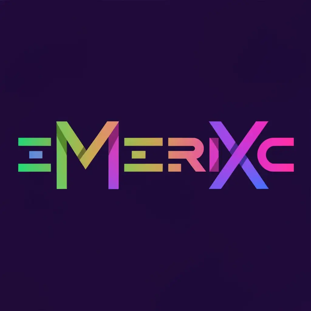 a logo design,with the text "merrix", main symbol:My face metaverse, color: purple and green futuristic,complex,be used in Technology industry,clear background