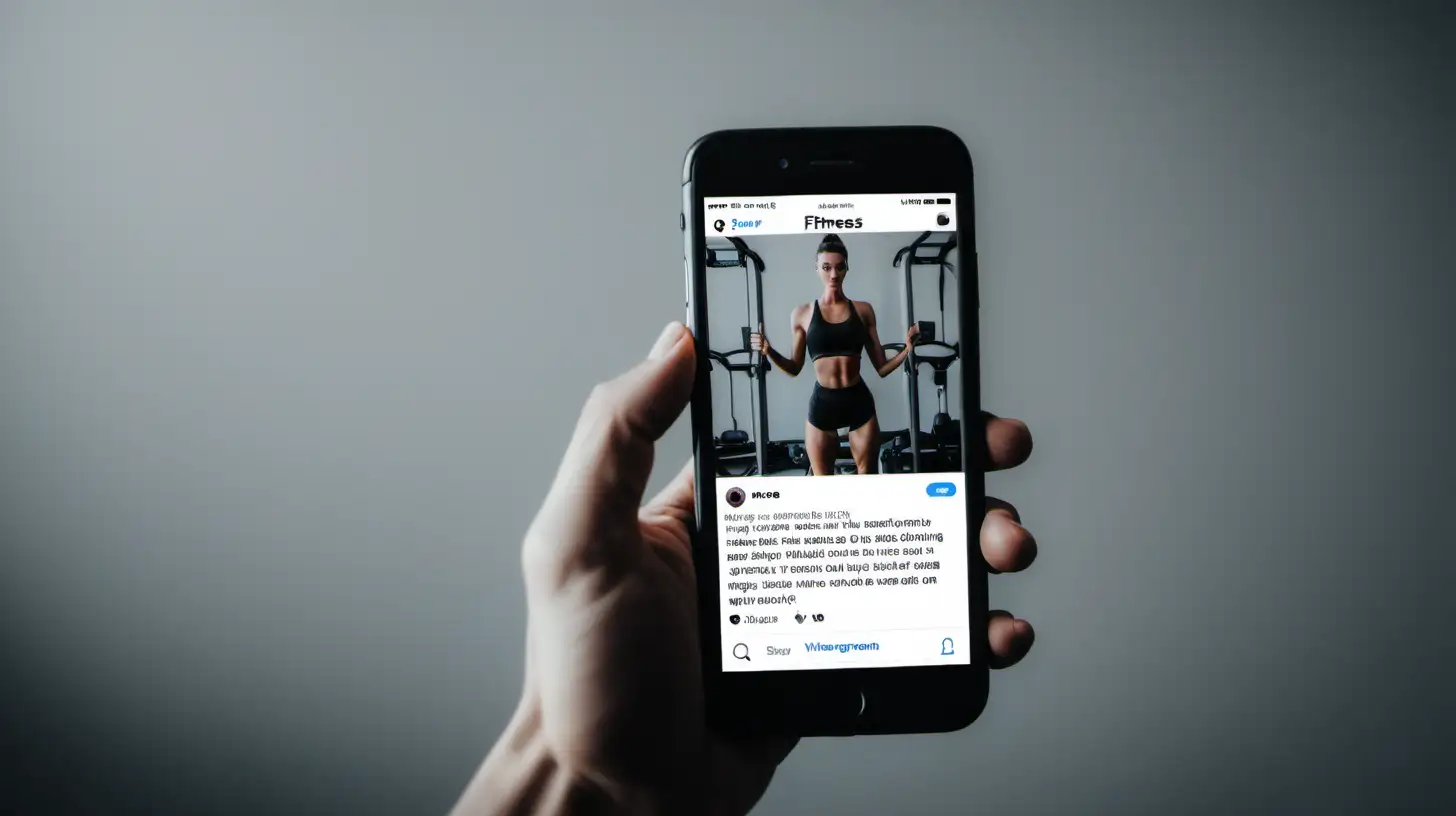 a captivating Instagram ad for a fitness instructor being viewed on an iphone 
