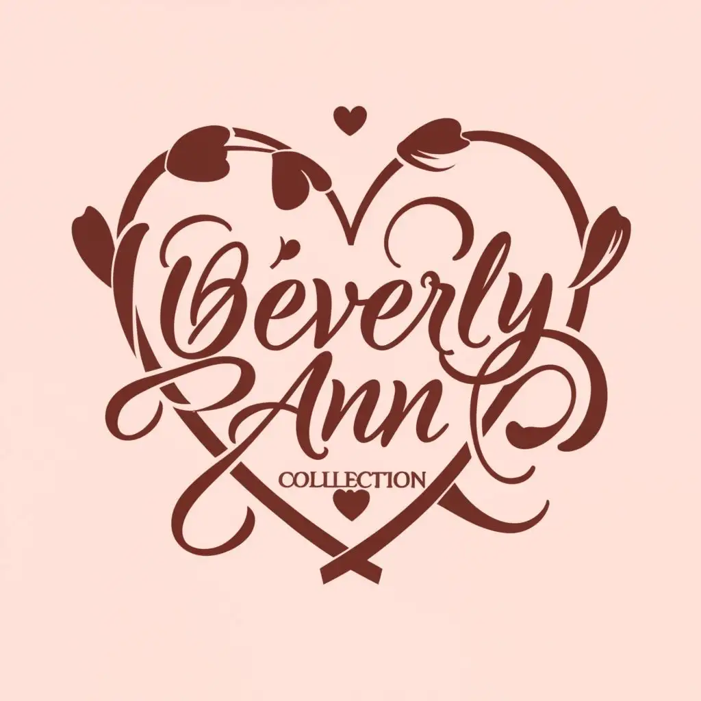 logo, Hearts, with the text "Beverly Ann Collection", typography