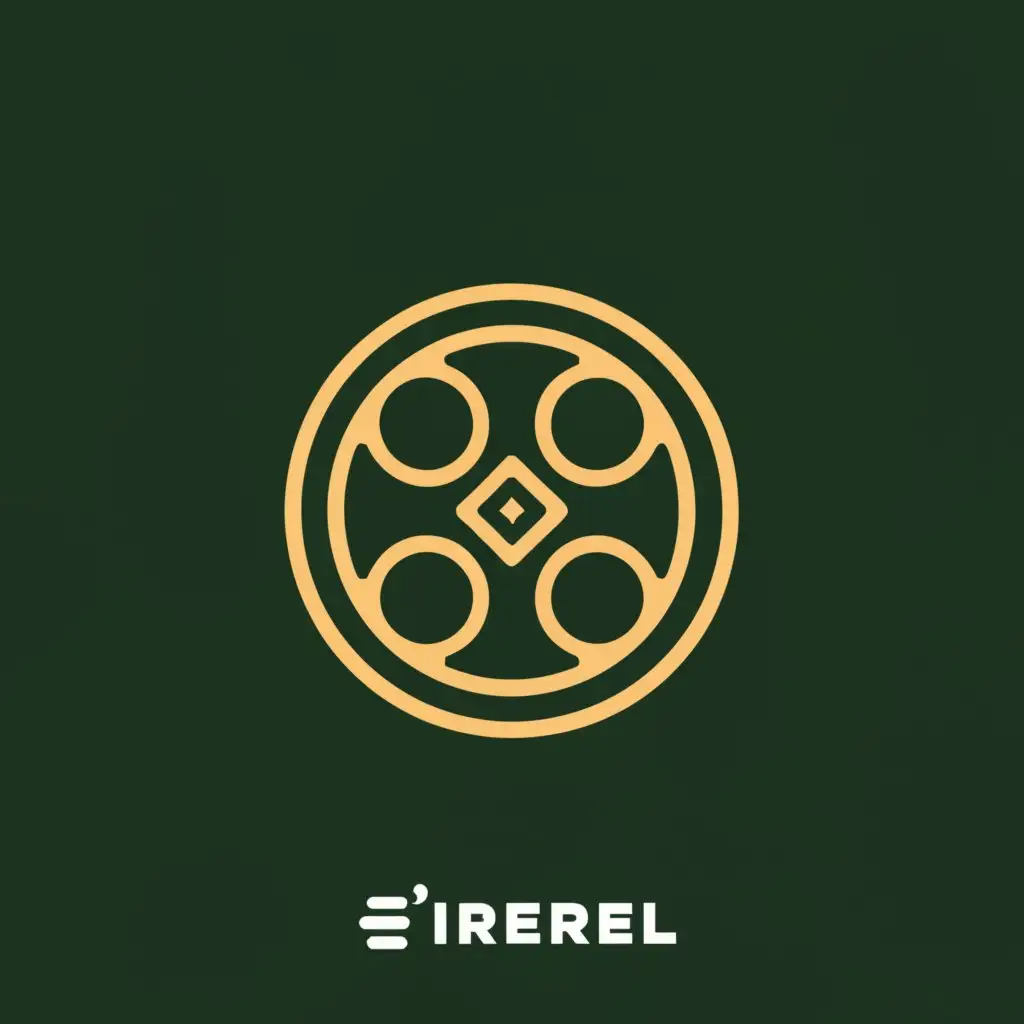 a logo design, with the text ÉiReel, main symbol: an Irish symbol and a film reel, Minimalistic, clear background
