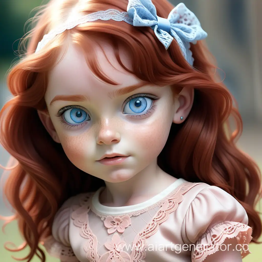 Charming-Young-Girl-in-Pink-Lace-Skirt-with-Auburn-Hair-and-Blue-Eyes