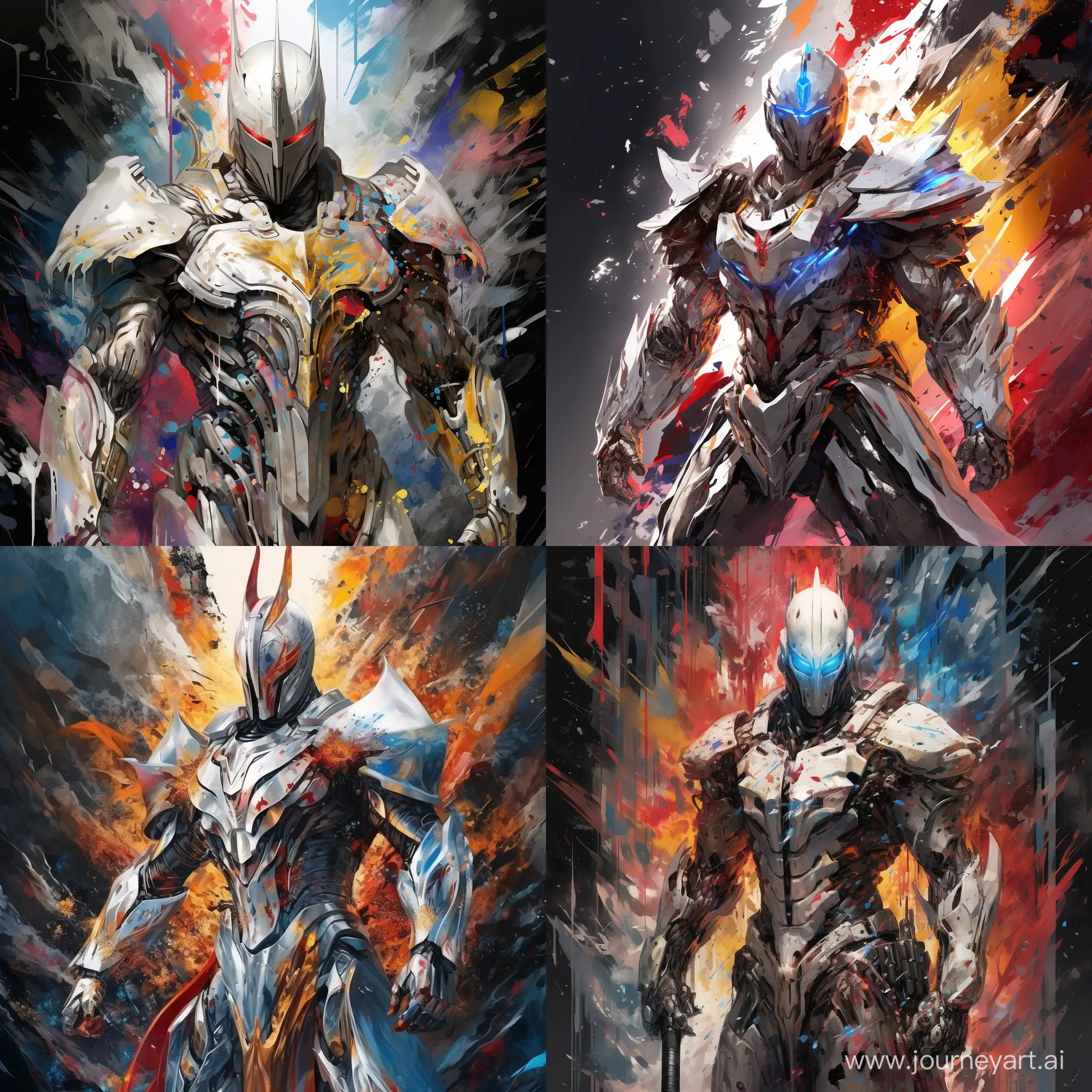 Cyberpunk-White-Knight-in-Explosive-Color-Abstraction