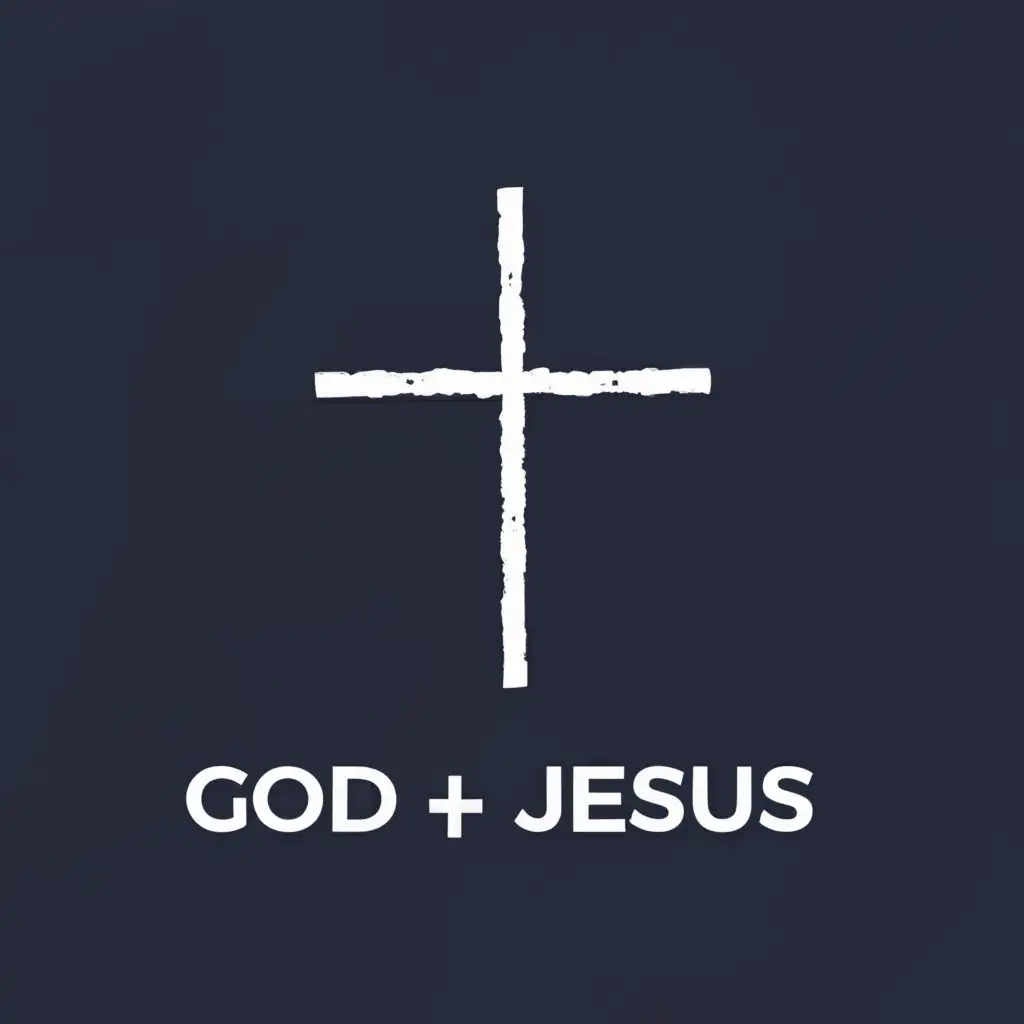 logo, Cross, with the text "god+jesus", typography