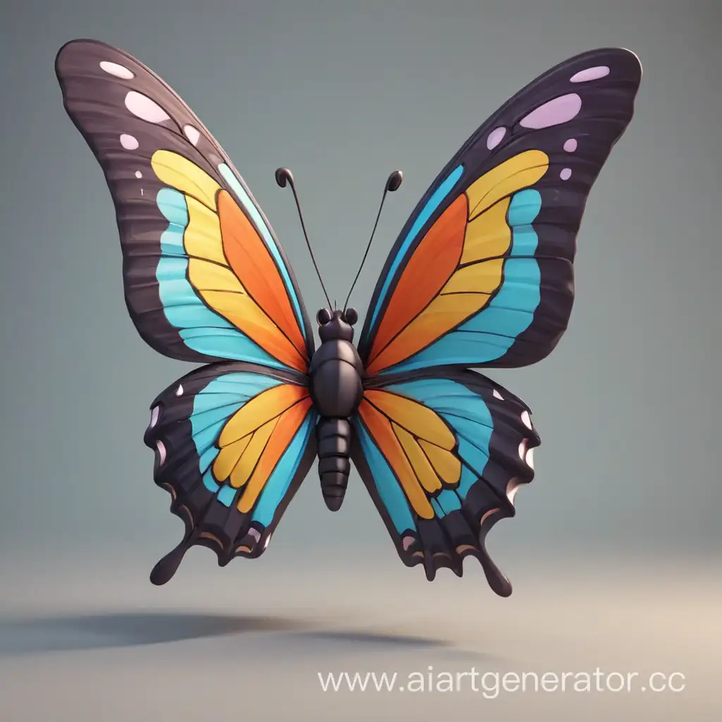 Colorful-3D-Cartoon-Butterfly-in-Flight