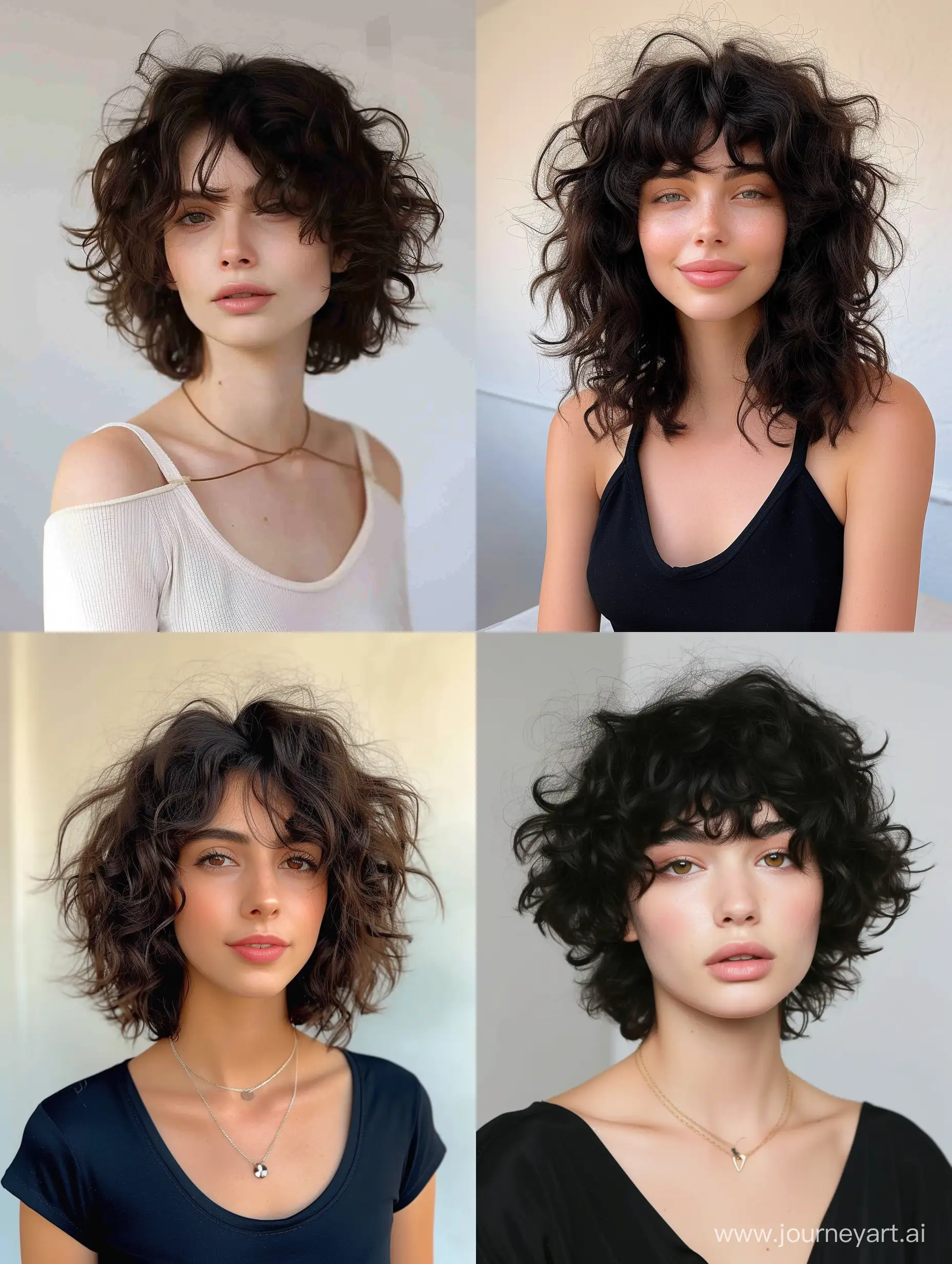 trendy spring shag haircut curly hair for women 2024