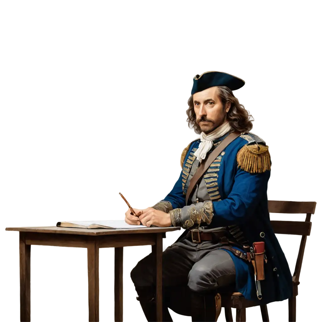 17th-Century-French-Musketeer-with-Pen-and-Paper-Captivating-PNG-Image