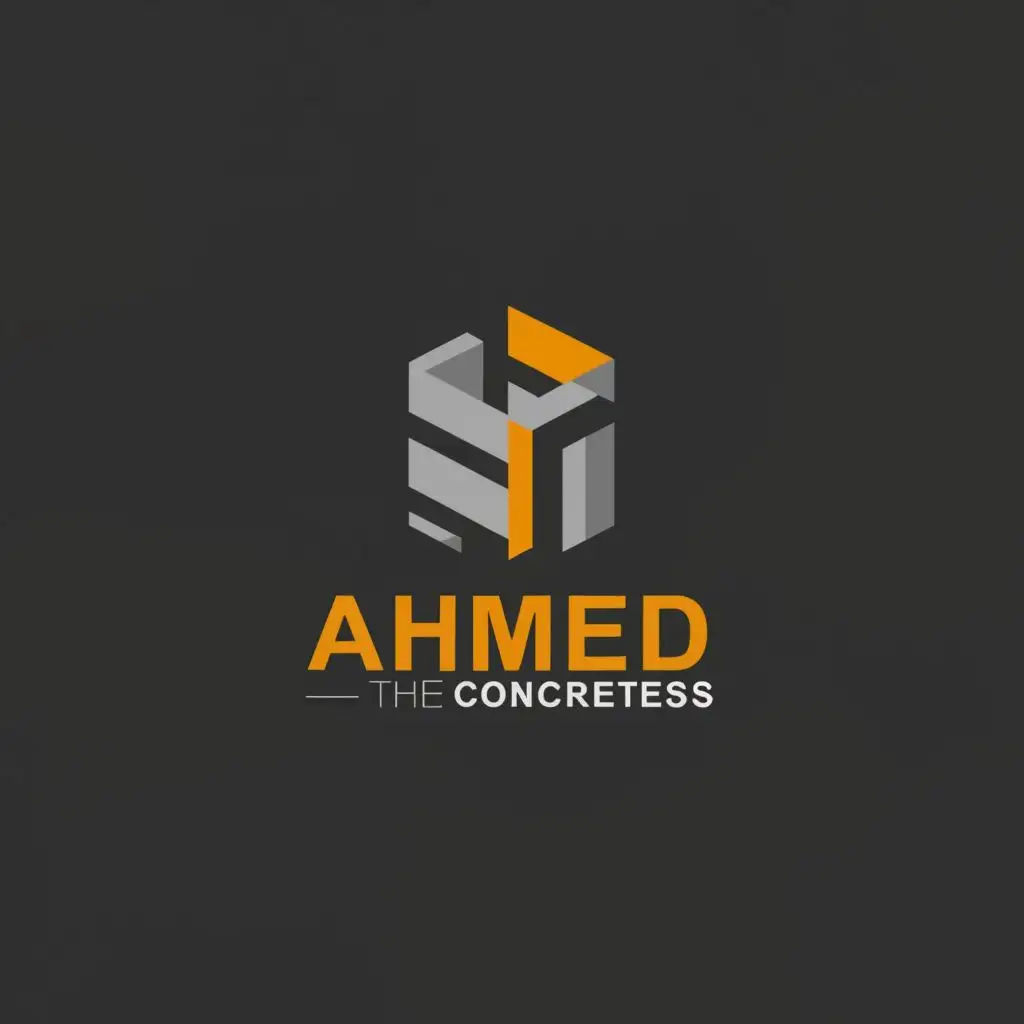 logo, Ahmed Concretes, the concrete maker, with the text "Ahmed Concretes ", typography, be used in Construction industry