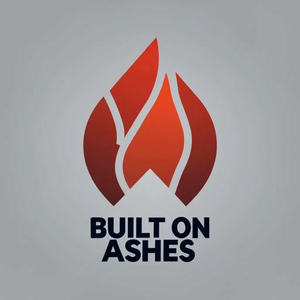 logo, Lava, with the text "BUILT ON ASHES", typography, be used in Technology industry