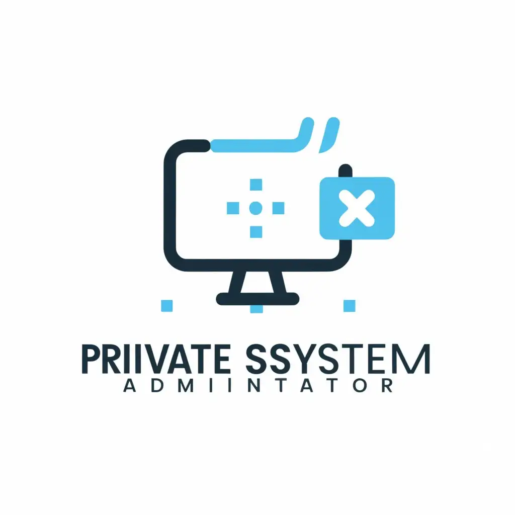 a logo design,with the text "Private system administrator", main symbol:computer monitor,Moderate,be used in Internet industry,clear background