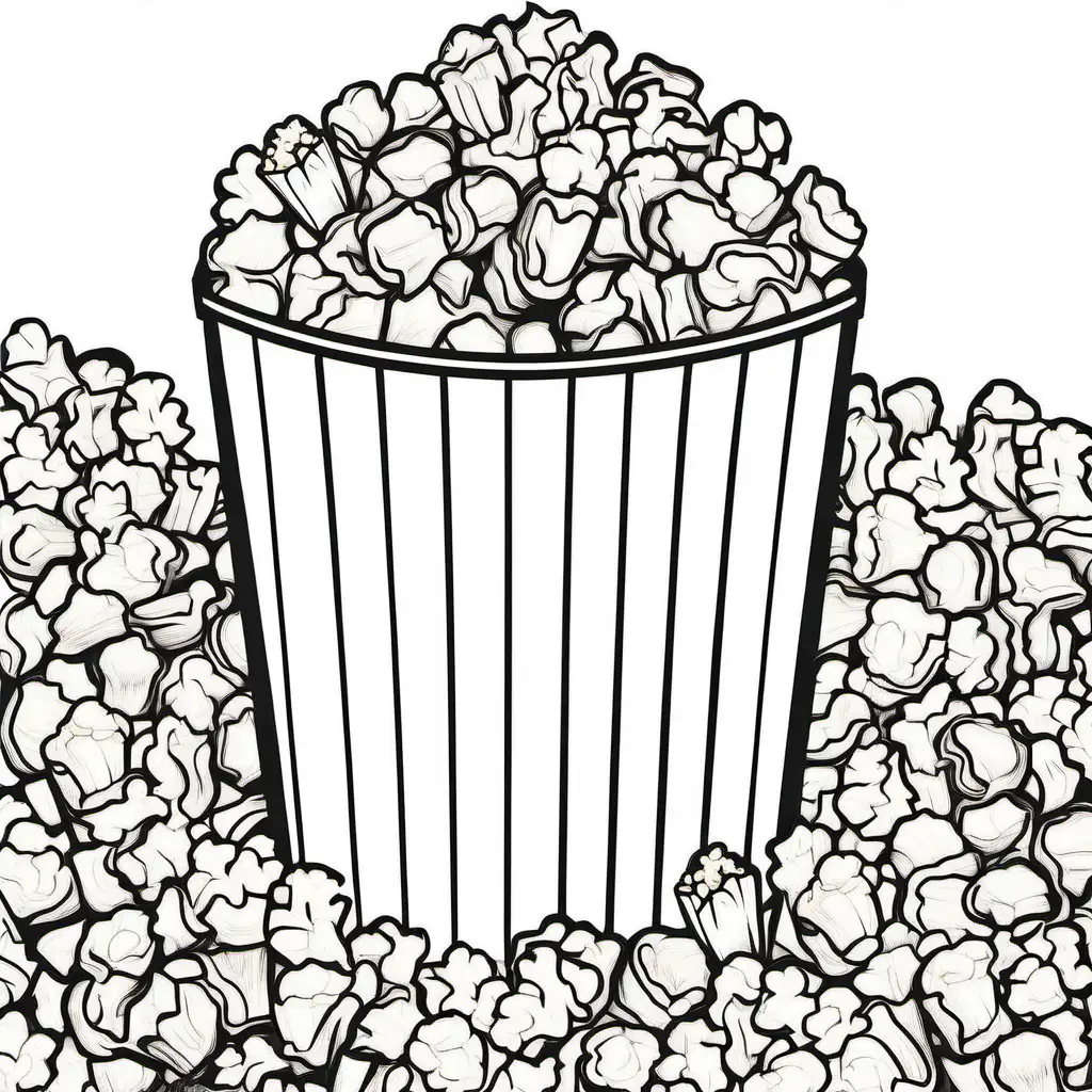Fun and Vibrant Popcorn Coloring Page for Kids