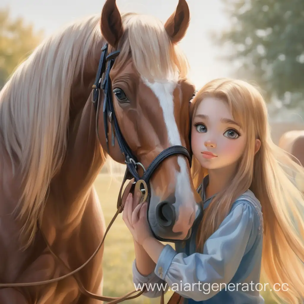 лошадь с девочкой светловолосой
