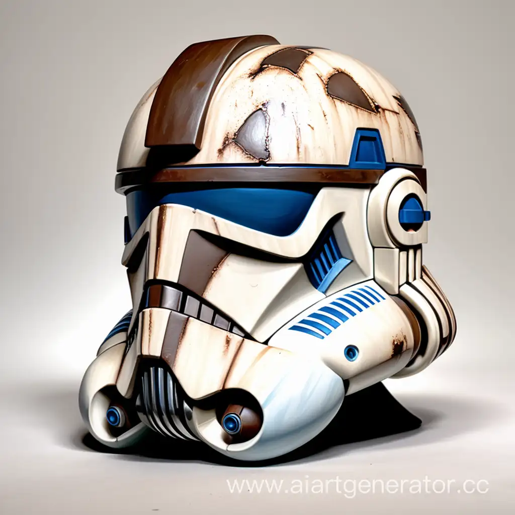 Weathered-Dark-Brown-and-Blue-Star-Wars-Clone-Trooper-Helmet-Art