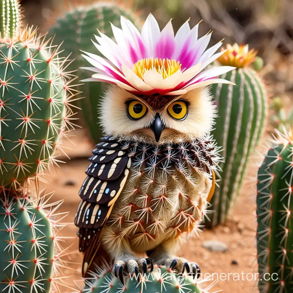 Prickly-Cactus-Owl-with-Flower-Crown
