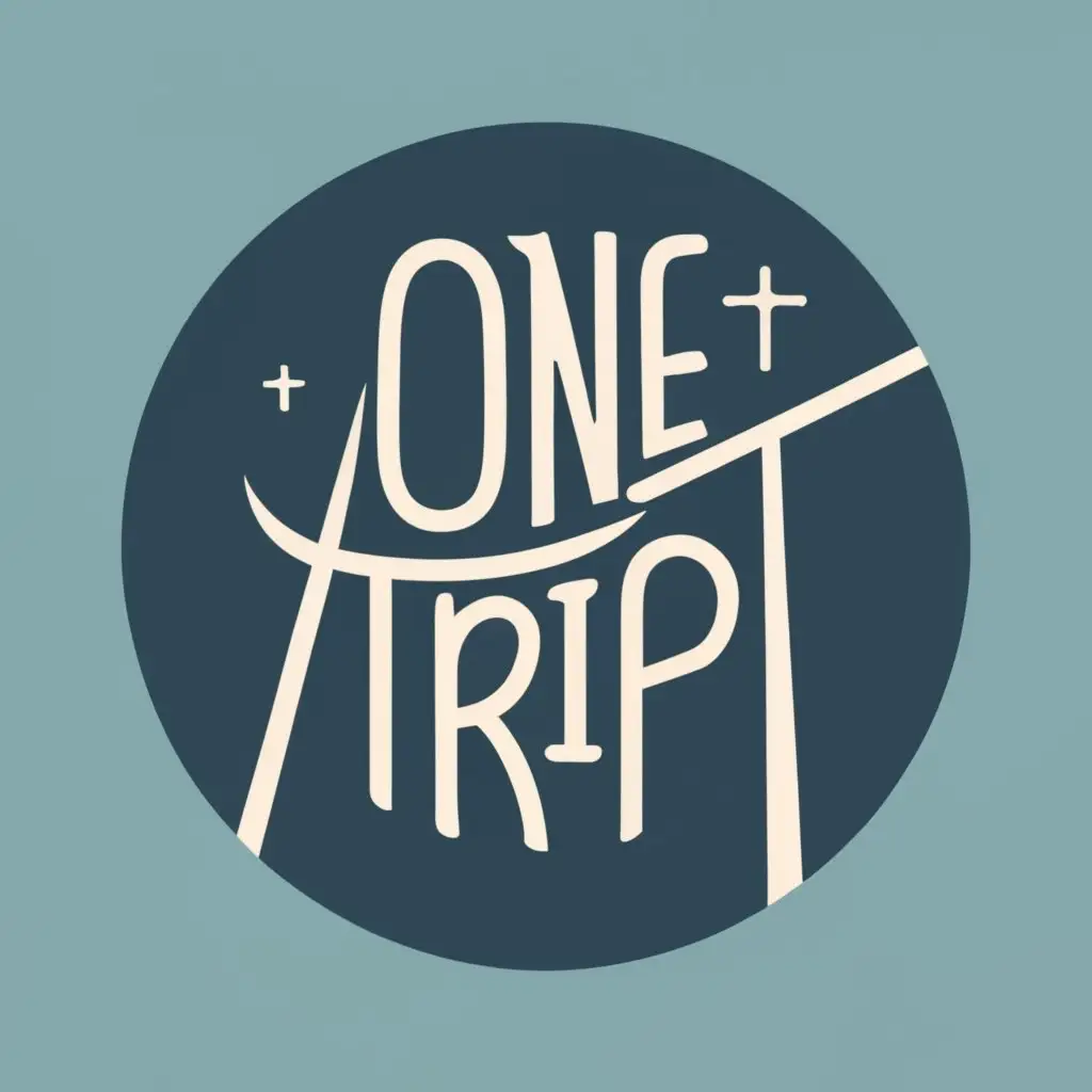 logo, hand in hand, with the text "one trip", typography, be used in Religious industry