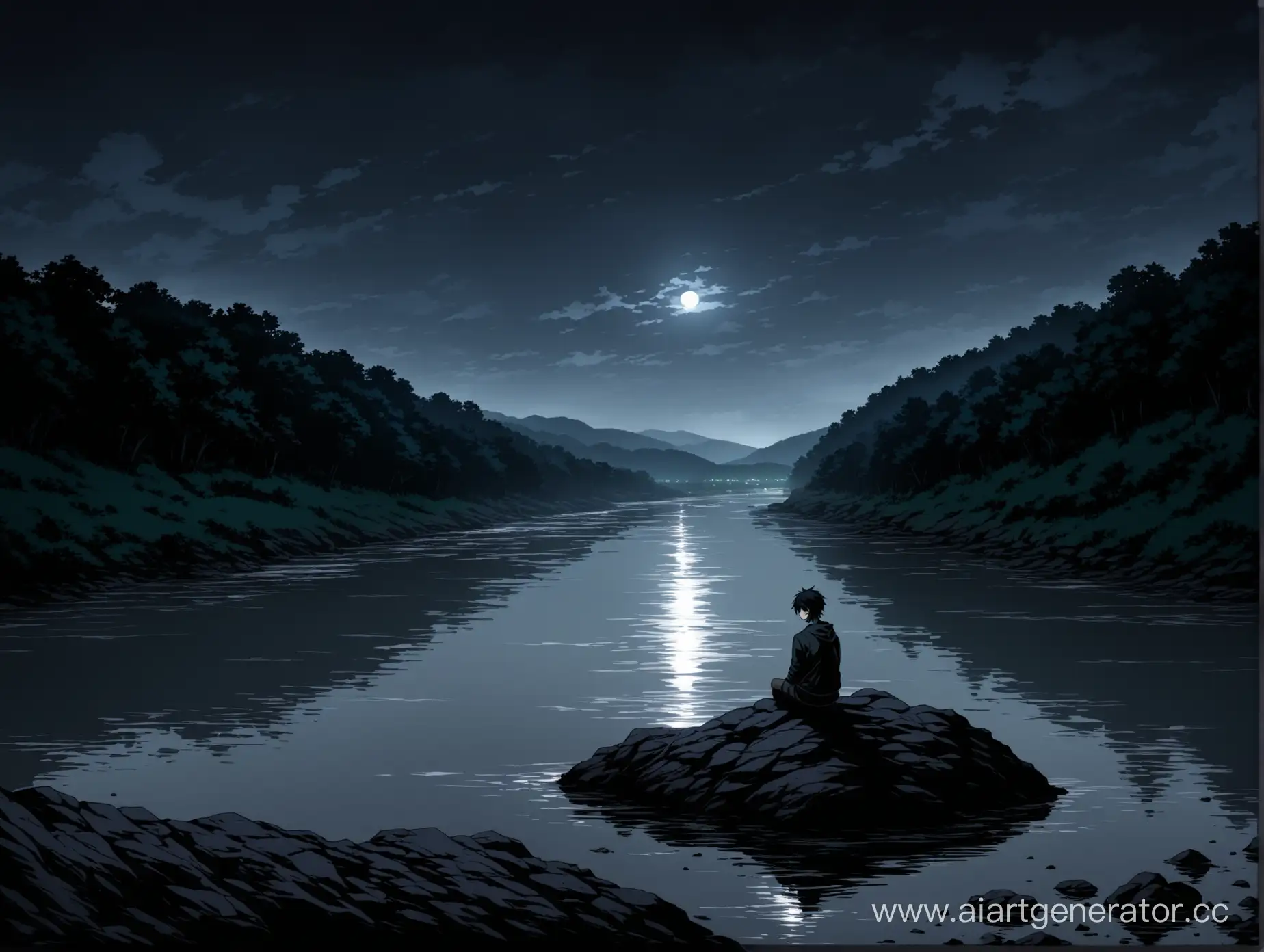 Brooding-Anime-Character-Contemplating-by-the-Dark-River