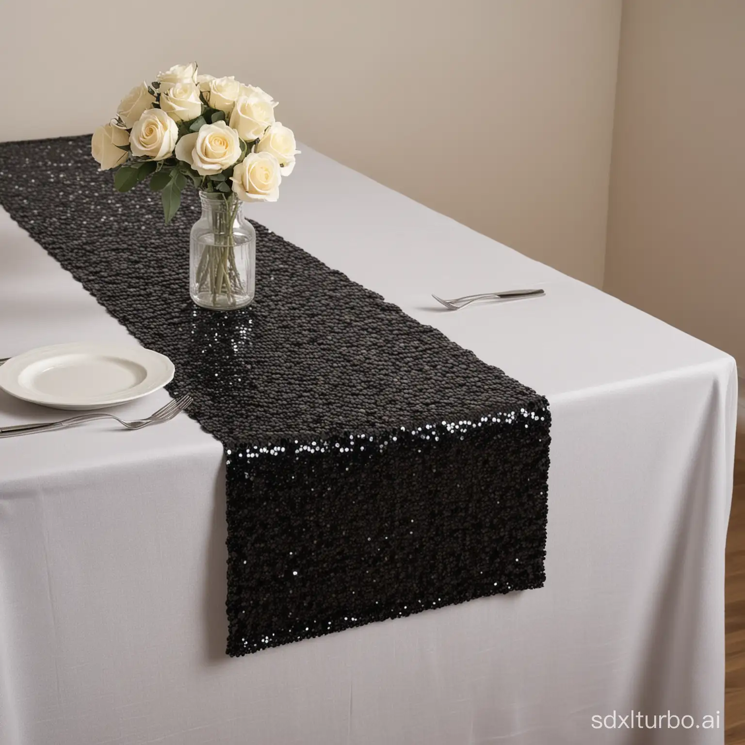Elegant-Black-Sequin-Table-Runner-for-Glamorous-Events