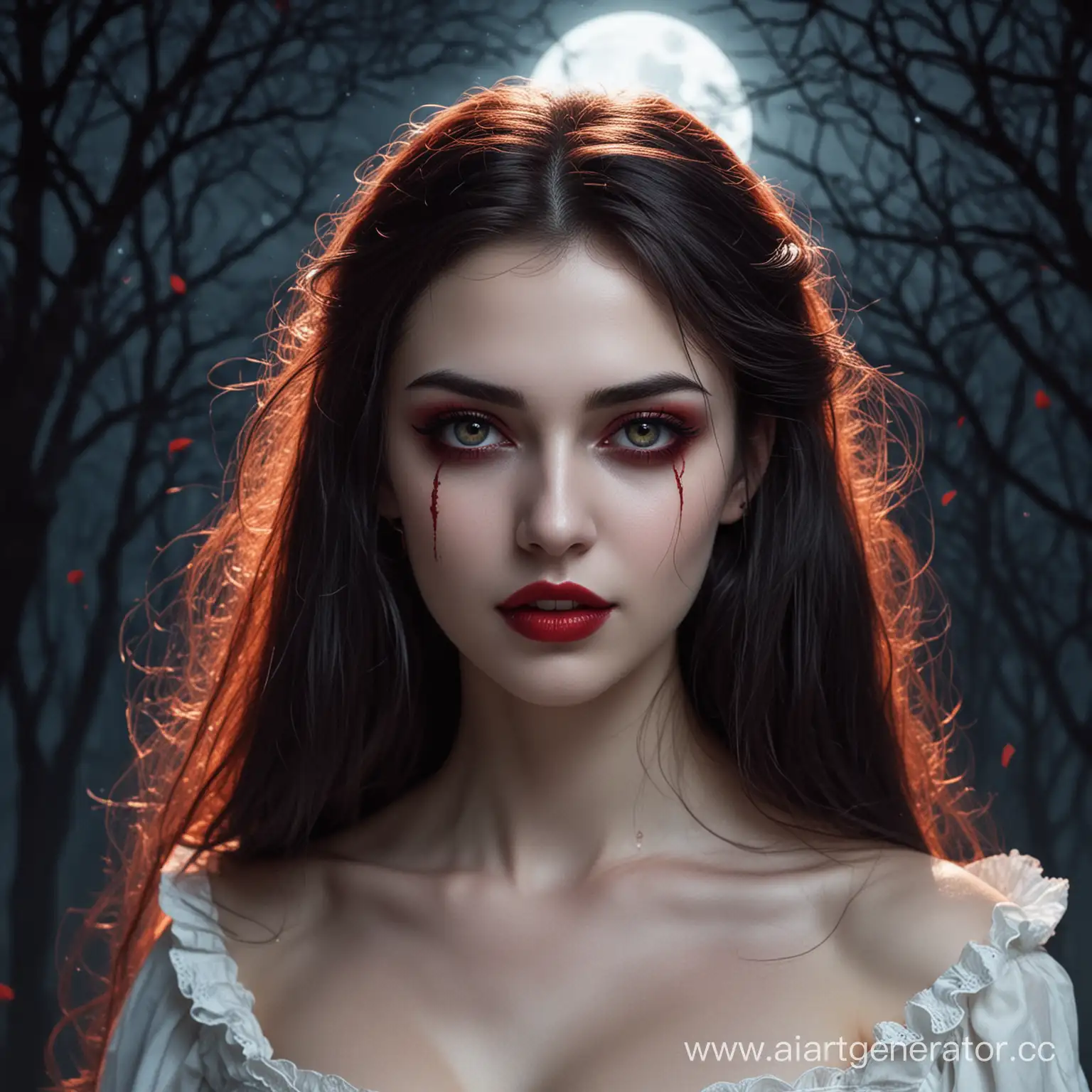 A bright moonlit night and a beautiful vampire in the blood