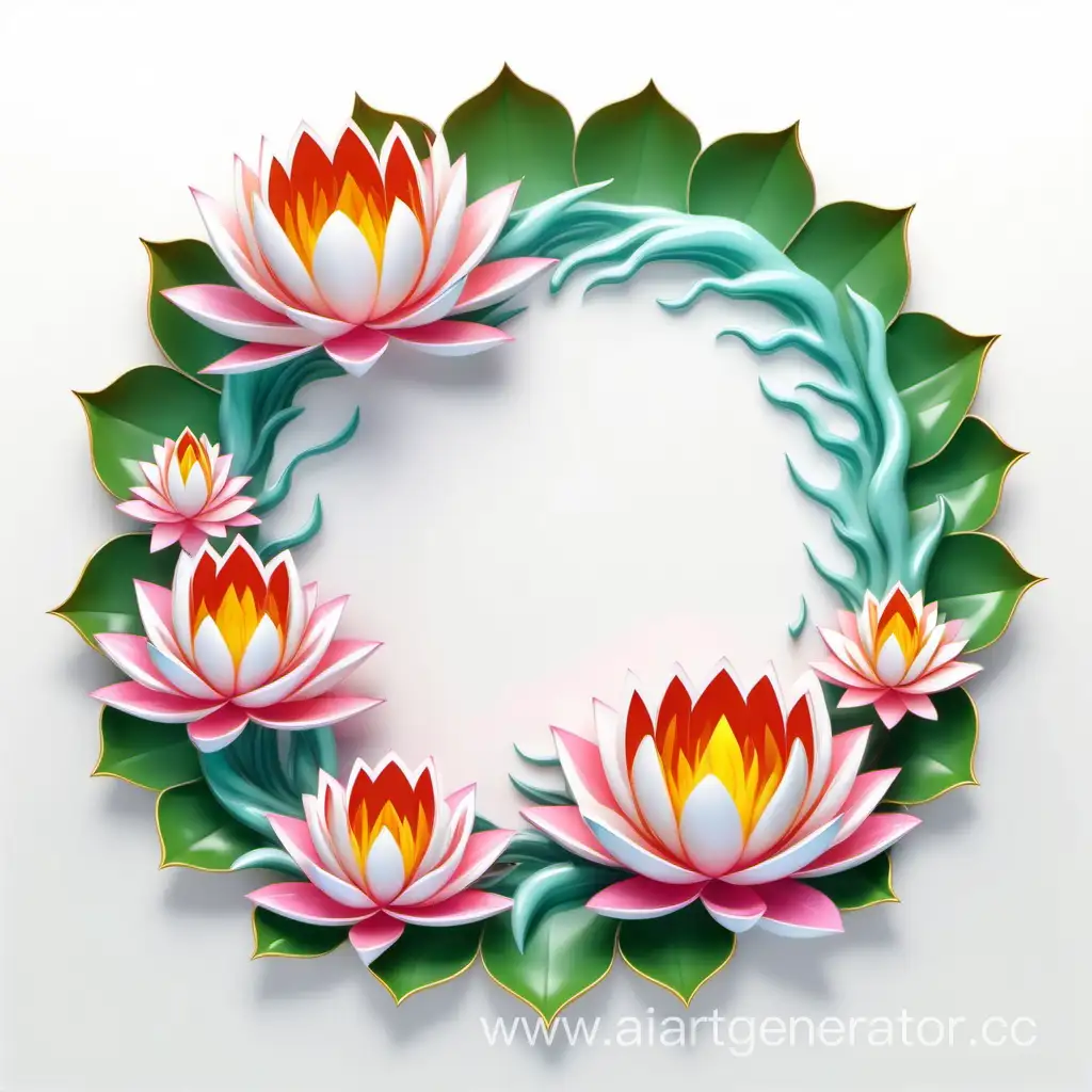Elegant-3D-Flame-Border-Floral-Wreath-Frame