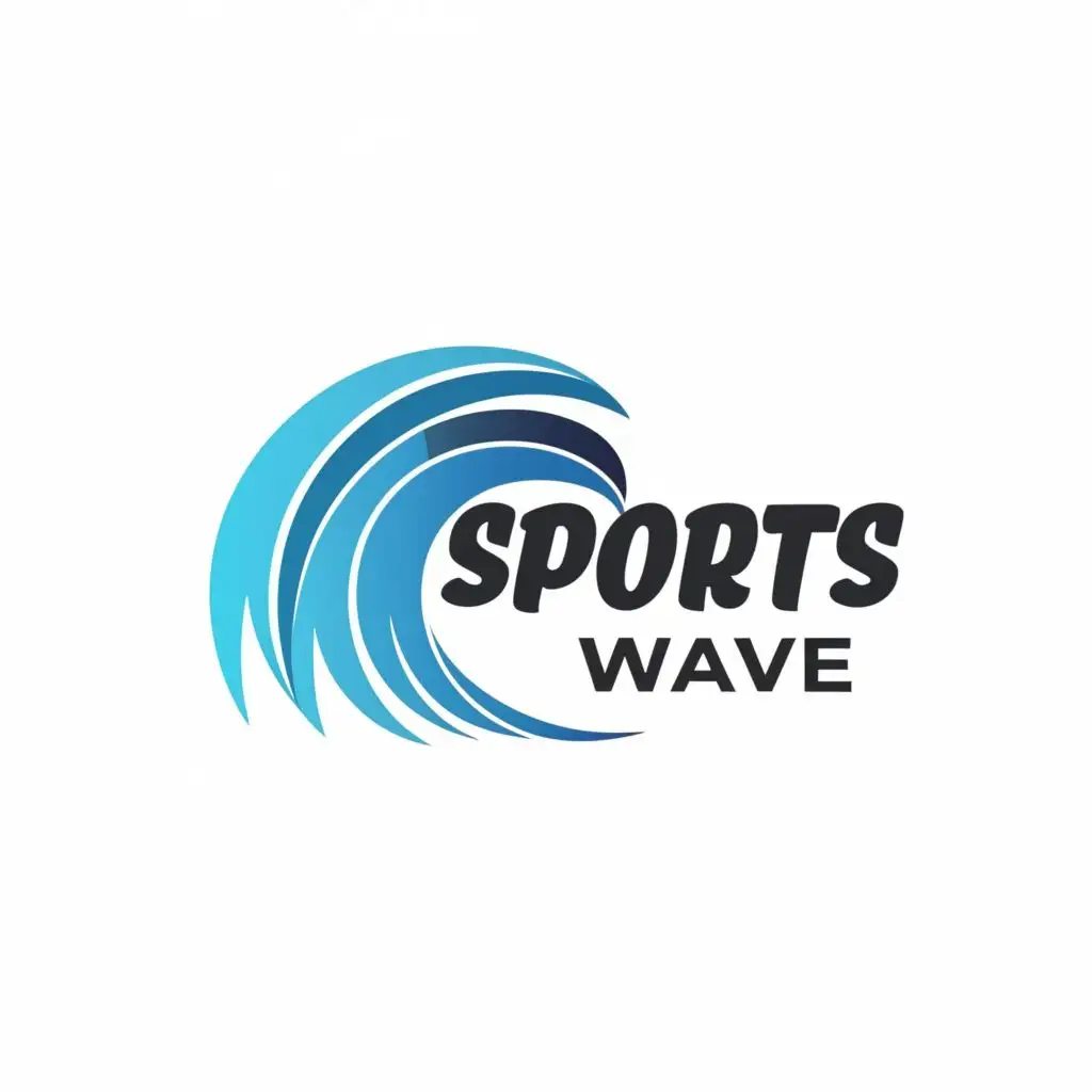logo, waves, with the text "Sports Wave", typography, be used in Sports Fitness industry