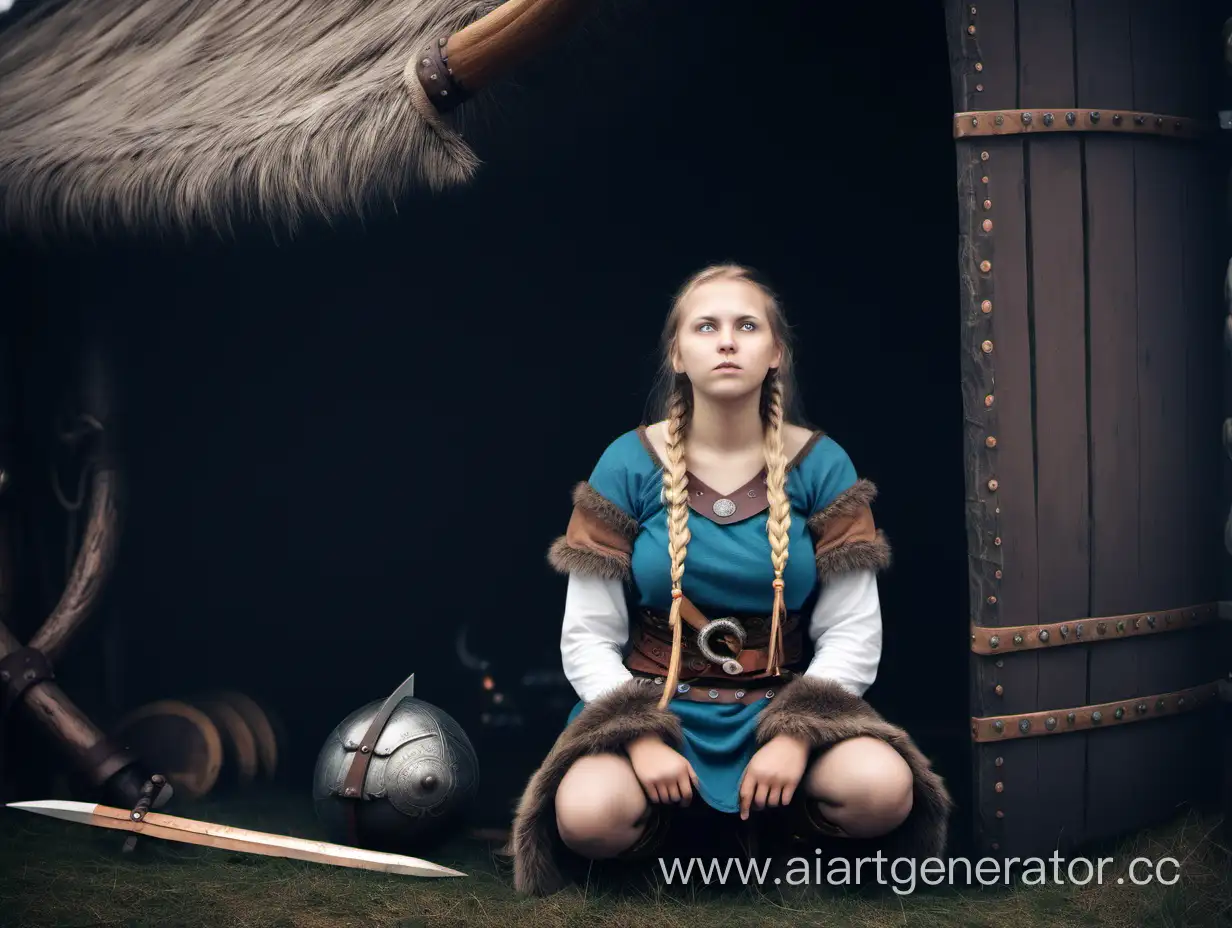 Anticipation-of-a-Viking-Arrival-Young-Girl-Awaits-the-Return-from-a-Raid