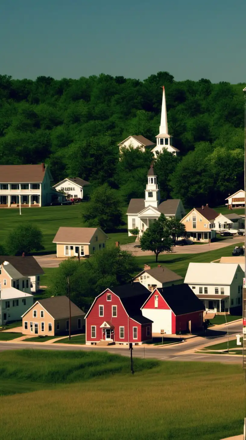 A picturesque small town in the heartland of America
