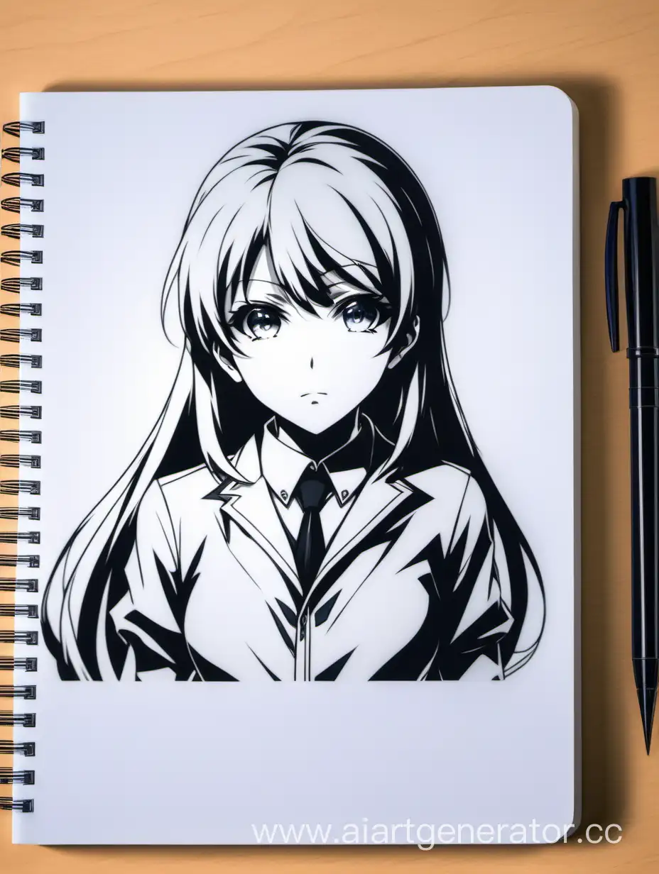 Anime-Character-Sketch-on-Notebook-Creative-Artwork-Illustrating-a-Colorful-Anime-Character-Drawn-on-Paper