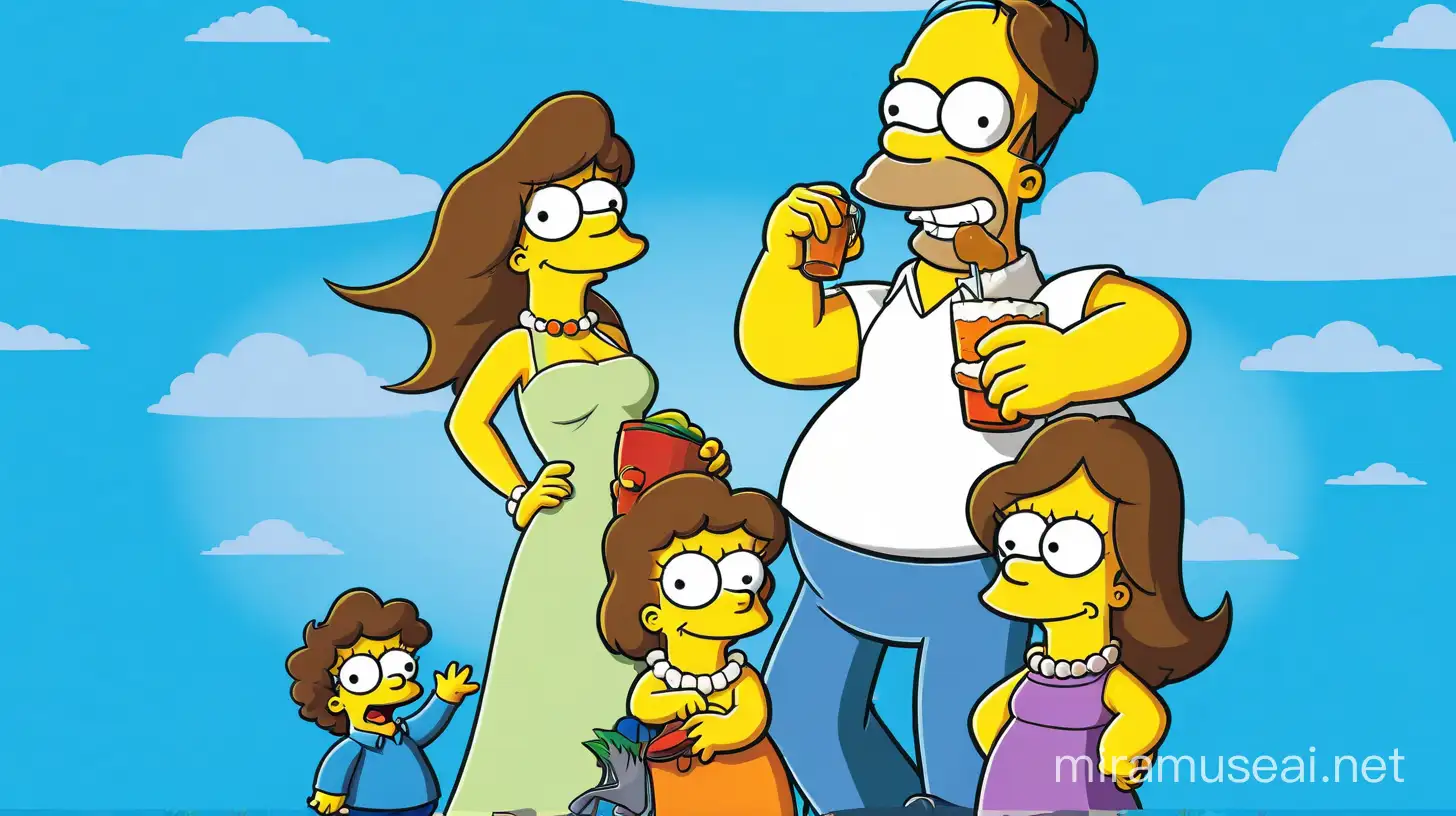 Happy Family Cleaning Up Simpsons Style