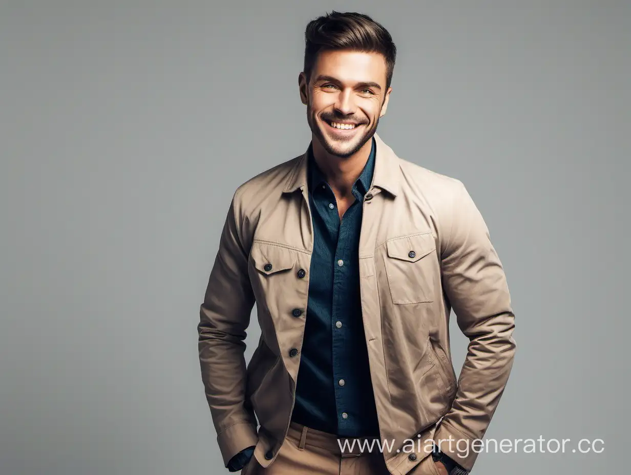 Smiling-Handsome-Man-in-Jacket-on-White-Background