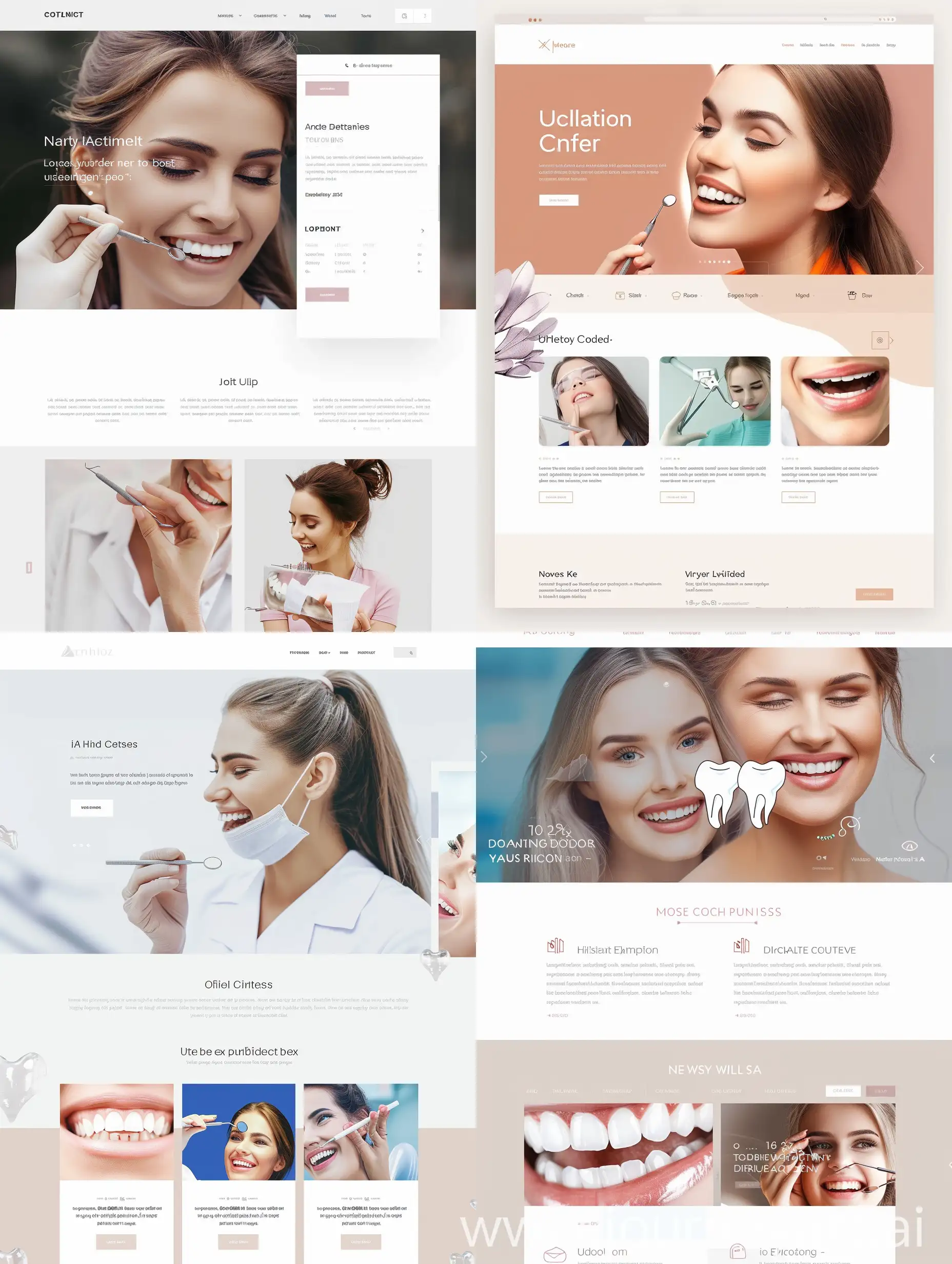 modern website for dental clinic, beatiful, ui/u, color 