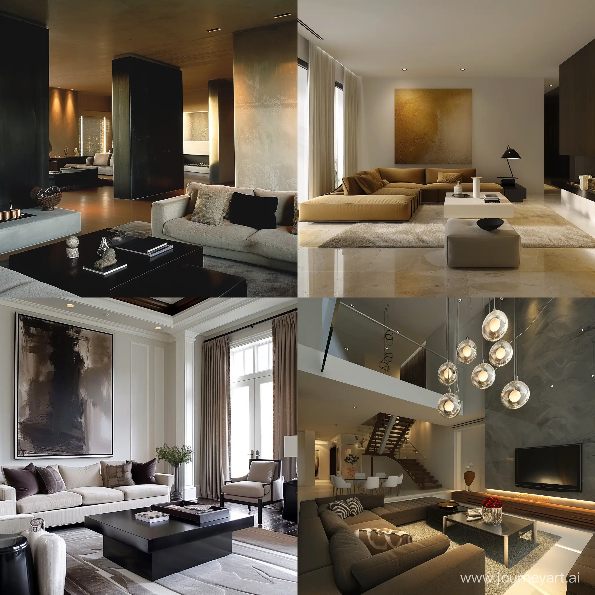 interior design, contemporary living room --v 6 --ar 1:1 --no 11770
