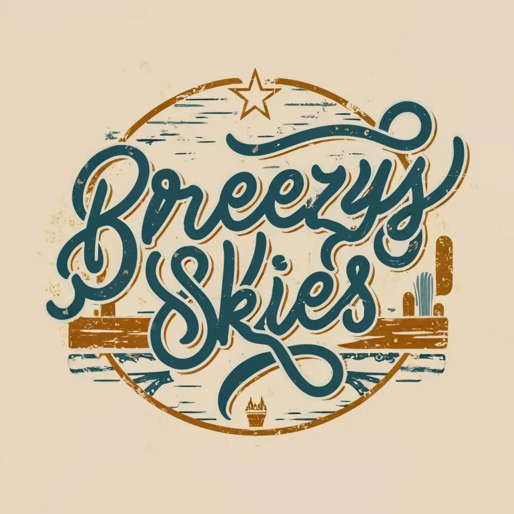 logo, western, with the text "Breezy Skies Boutique", typography, be used in Retail industry