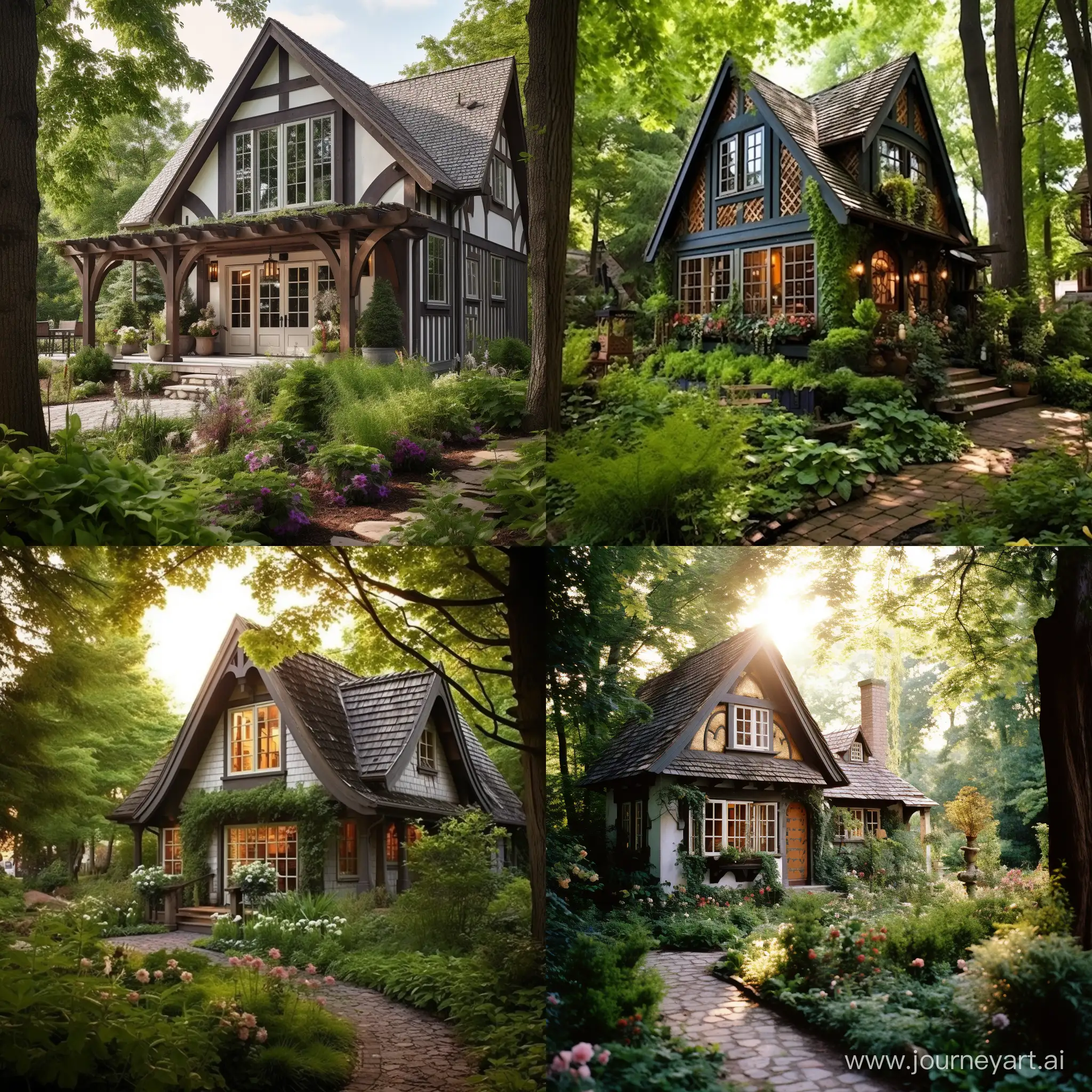 BusinessCasual-Cottage-Exterior-Professional-Charm-in-a-Cozy-Setting