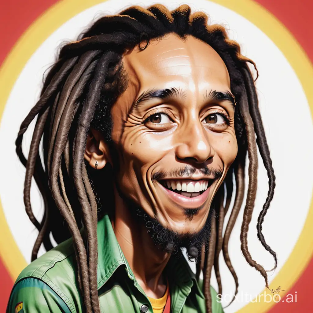 Lively-Caricature-Artwork-of-Bob-Marley-with-Vibrant-Colors
