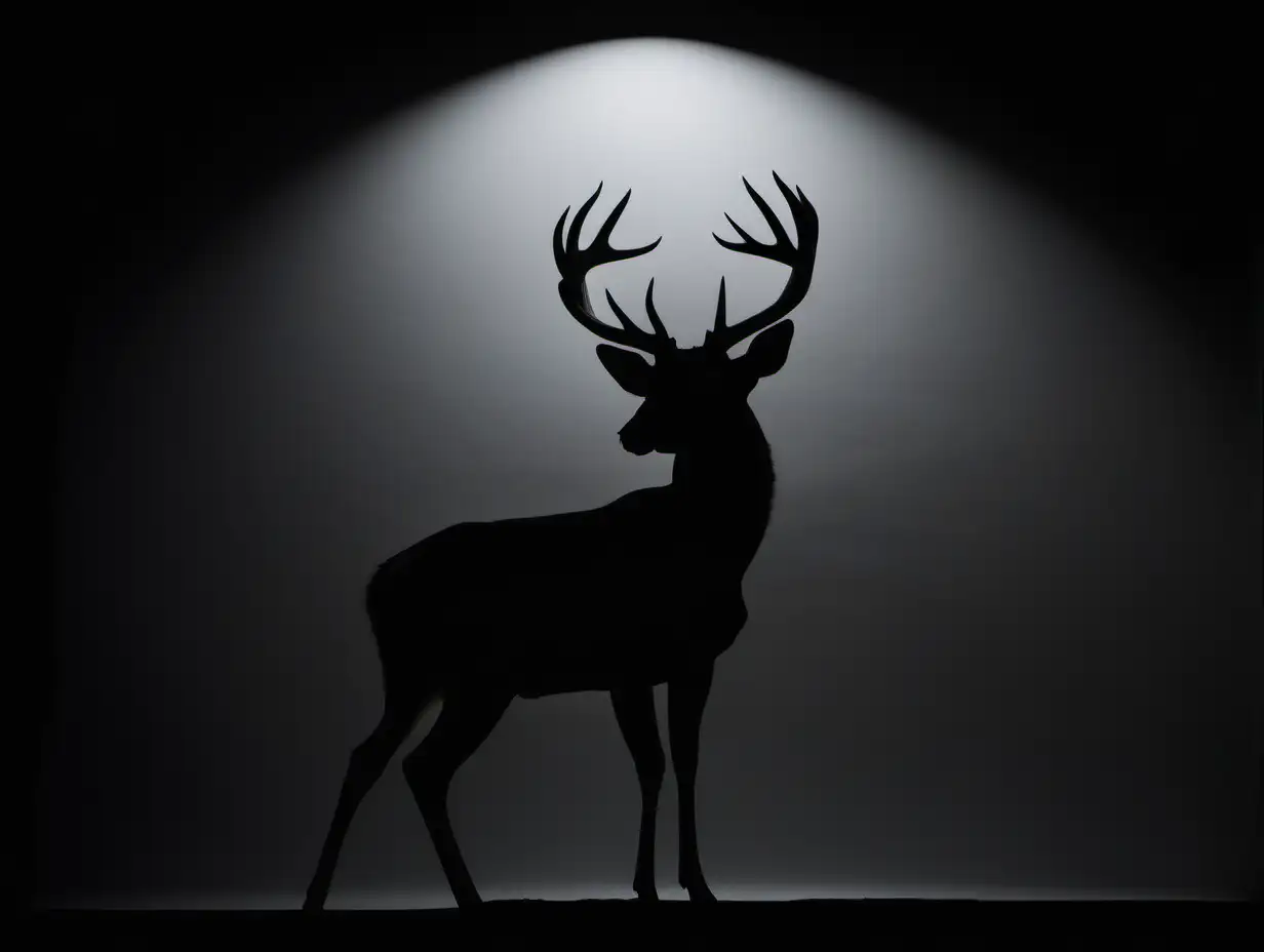 Majestic White Tail Deer Buck Silhouetted in Rim Light